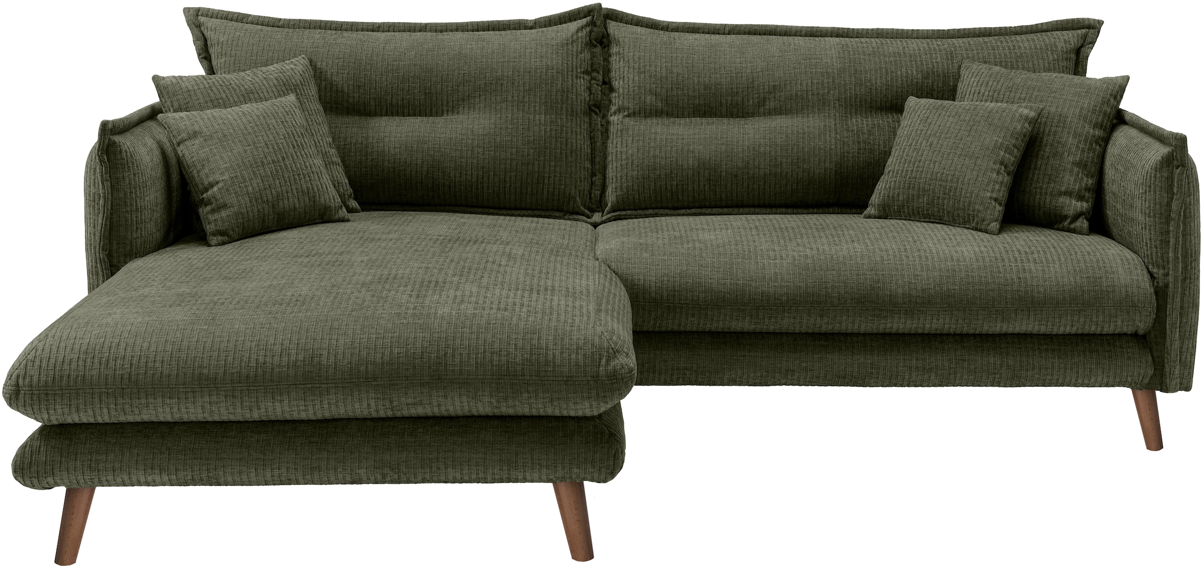 INOSIGN Ecksofa »Lazio modern und bequem, schmale Armlehnen, tolle Detailverarbeitung«, zwei verschiedene Fussfarben wählbar