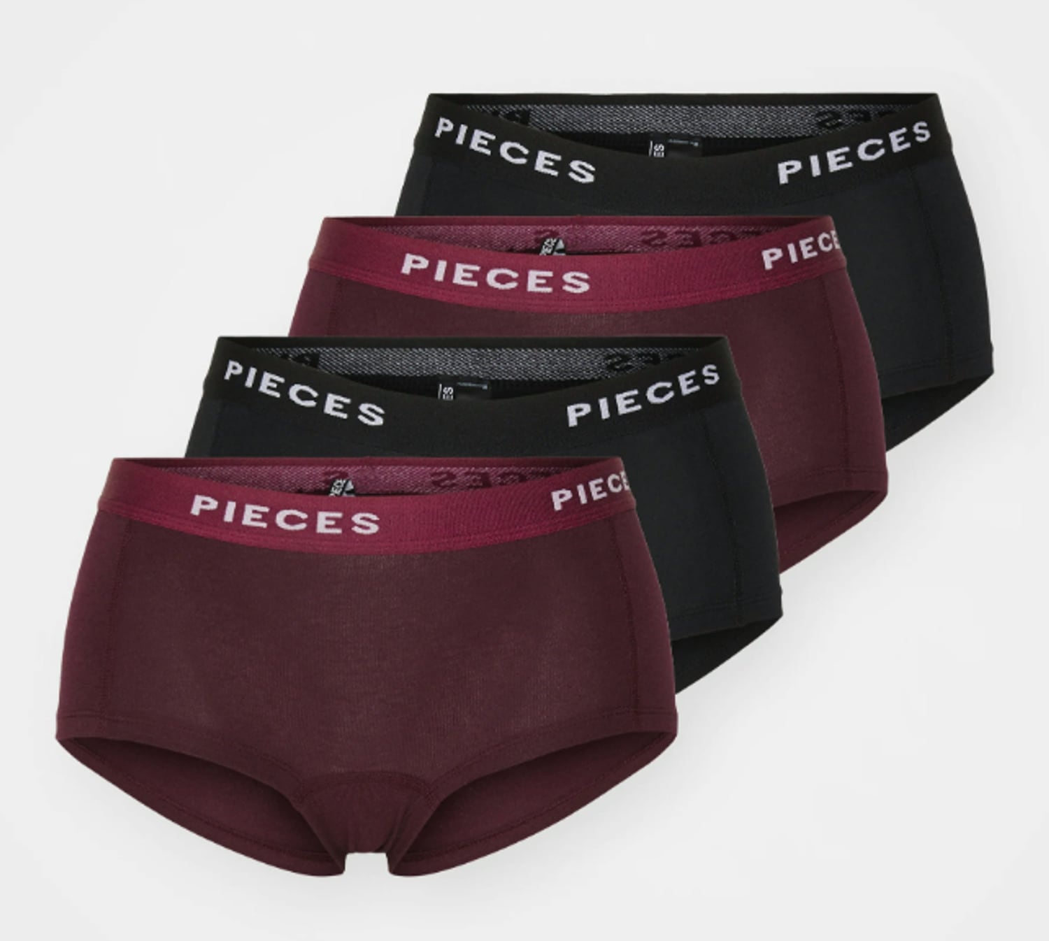 pieces Hipster »PCLOGO LADY 4 PACK SOLID NOOS BC«, (Packung, 4 St., 4er-Pack)