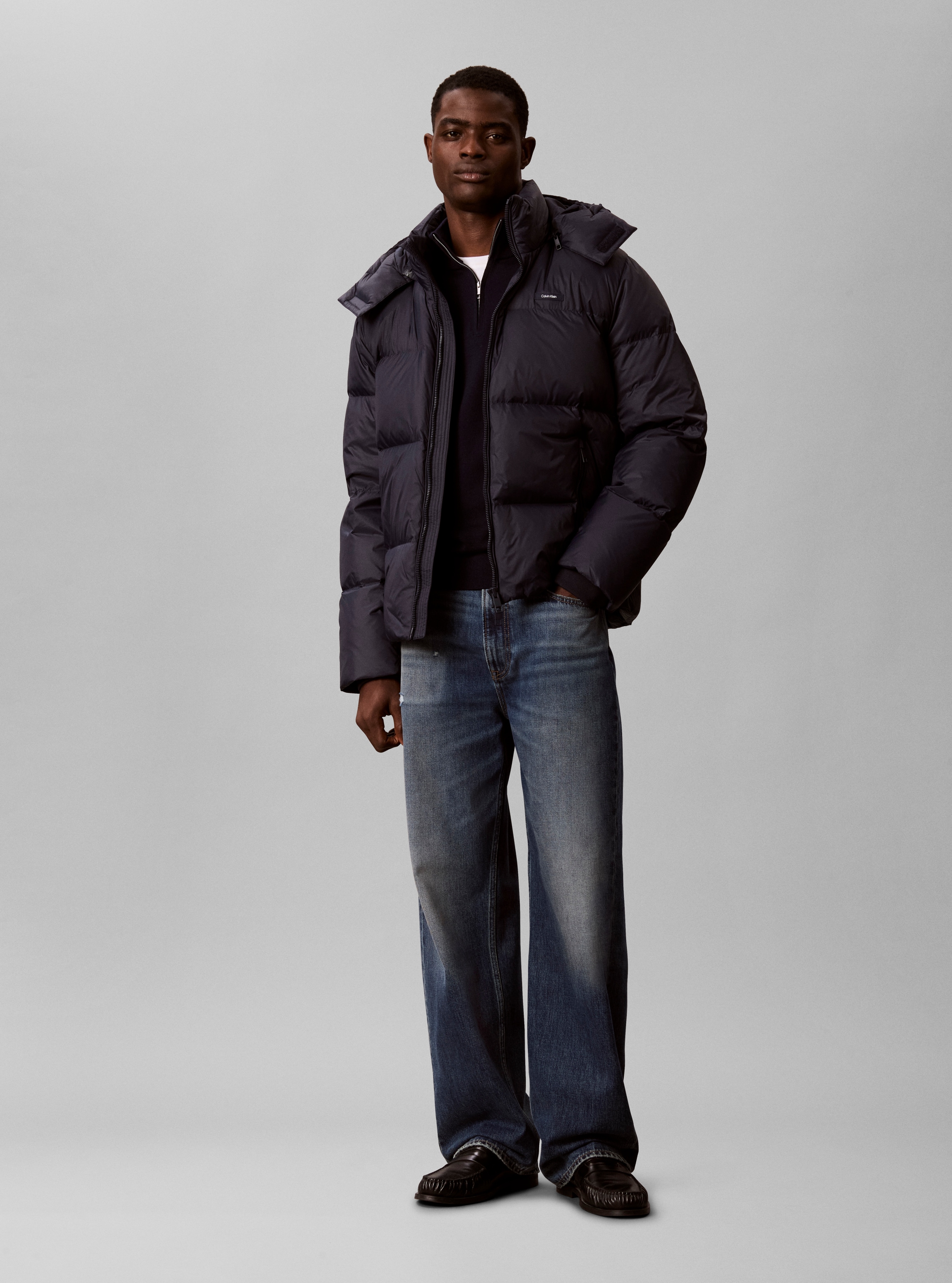 Calvin Klein Jeans Steppjacke »NYLON DETACHABLE HOOD DOWN« mit Kapuze Regular fit mit Kapuze