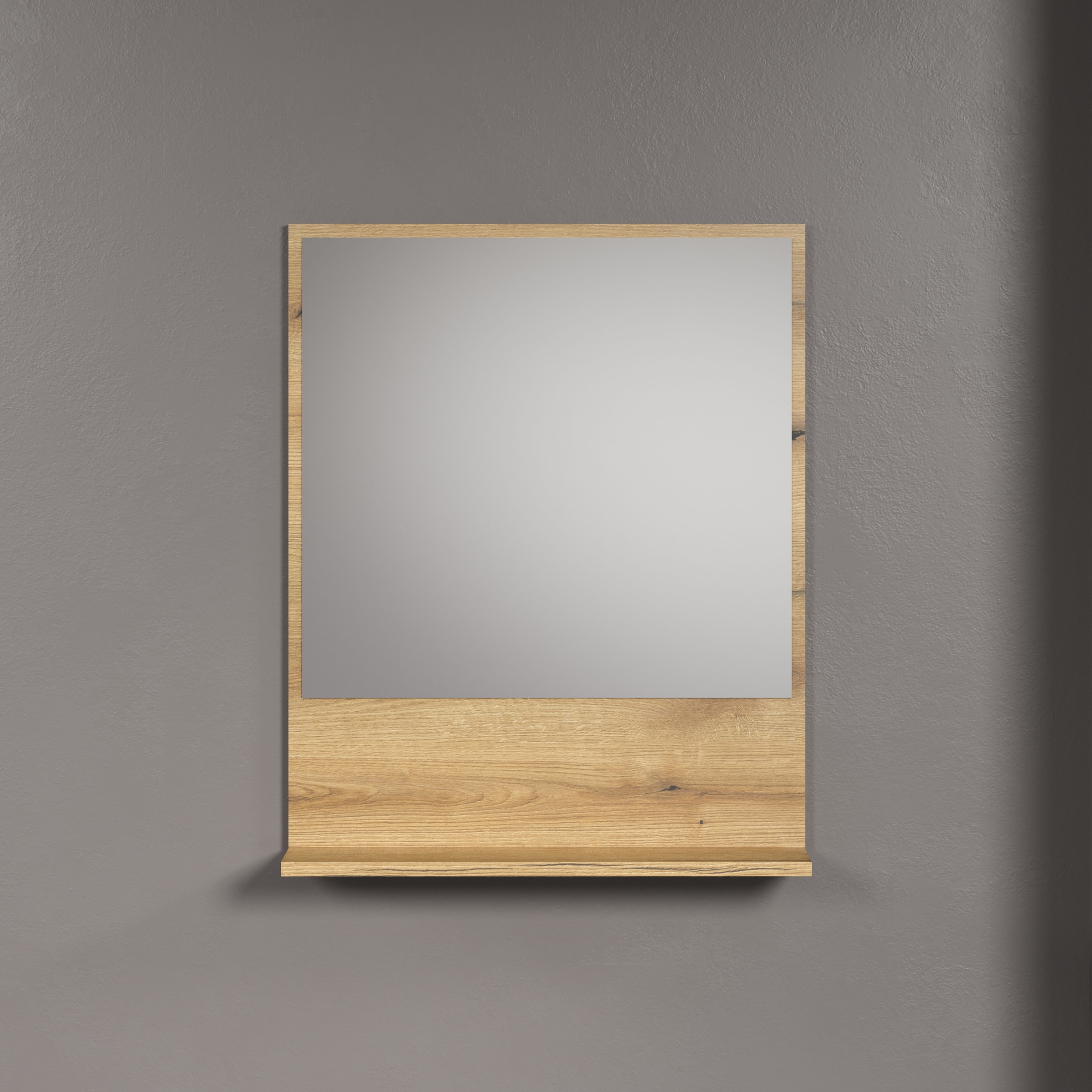 welltime Badspiegel »Amrum«, (1 St.), Eleganter Badezimmerspiegel mit Ablage - Masse (B/T/H) 60-80/14/74 cm