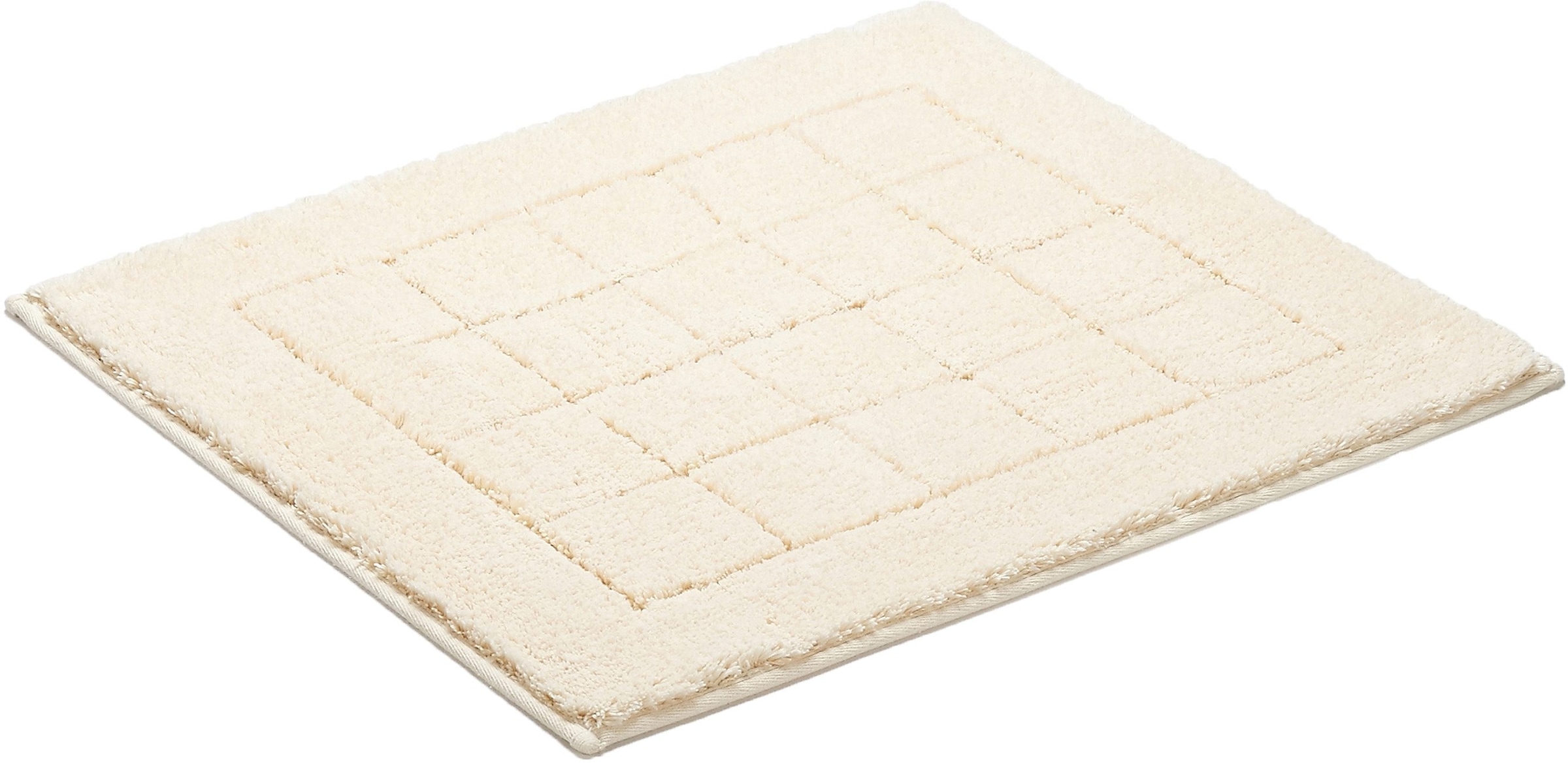 Vossen Badematte »Exclusive«, rutschhemmend beschichtet, fussbodenheizungsgeeignet, Badteppich, Uni-Farben, Karo Muster, Hoch-Tief Effekt, reine Baumwolle