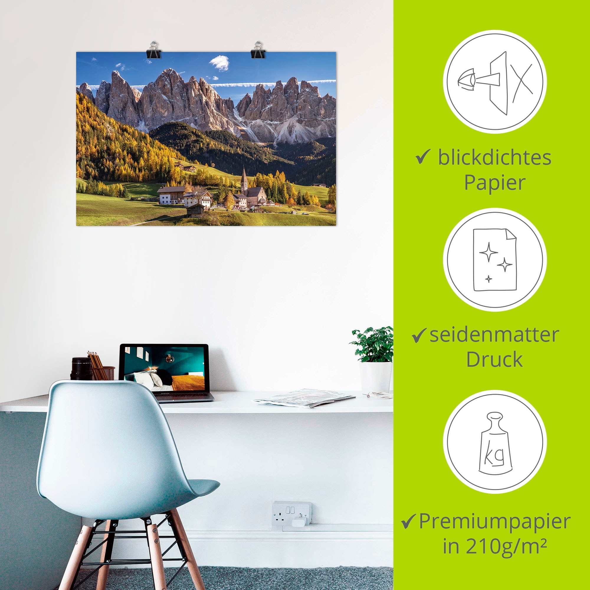 Artland Poster »Herbst in Südtirol« Berge & Alpenbilder 1 Stk. tlg. ohne Rahmen