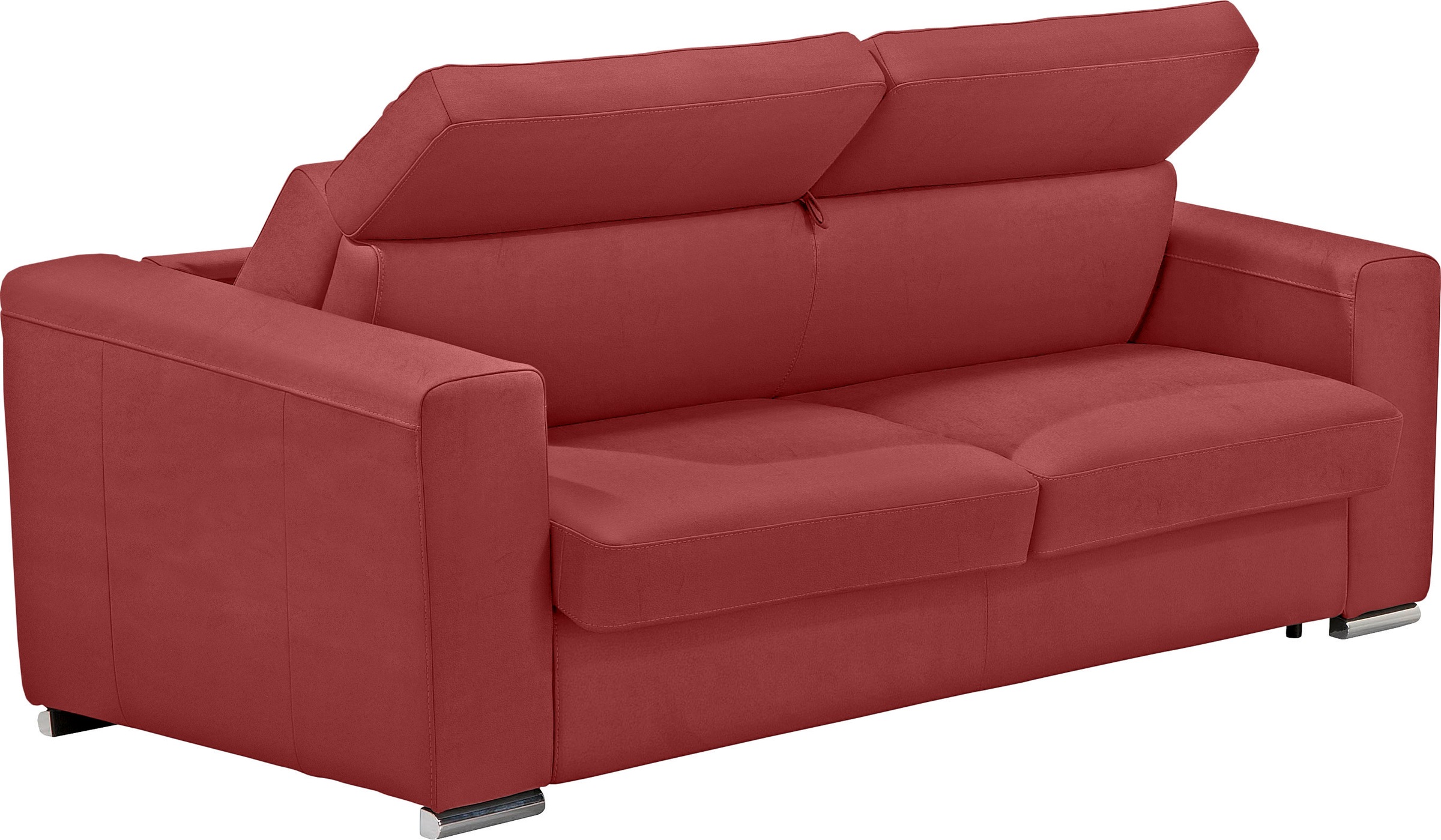 Egoitaliano Schlafsofa »Cabiria, Design und super Sitz- und Liegekomfort«, Sofa inkl. Schlaffunktion, Kopfteile verstellbar, mit Metallfüssen