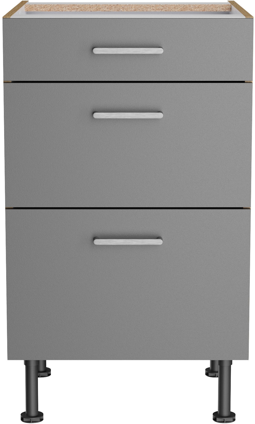 KOCHSTATION Armoire basse »KS-Lucy« Breite 50 cm, 1 Schubkasten, 2 Auszügen, Soft-Close, verstellb. Füsse