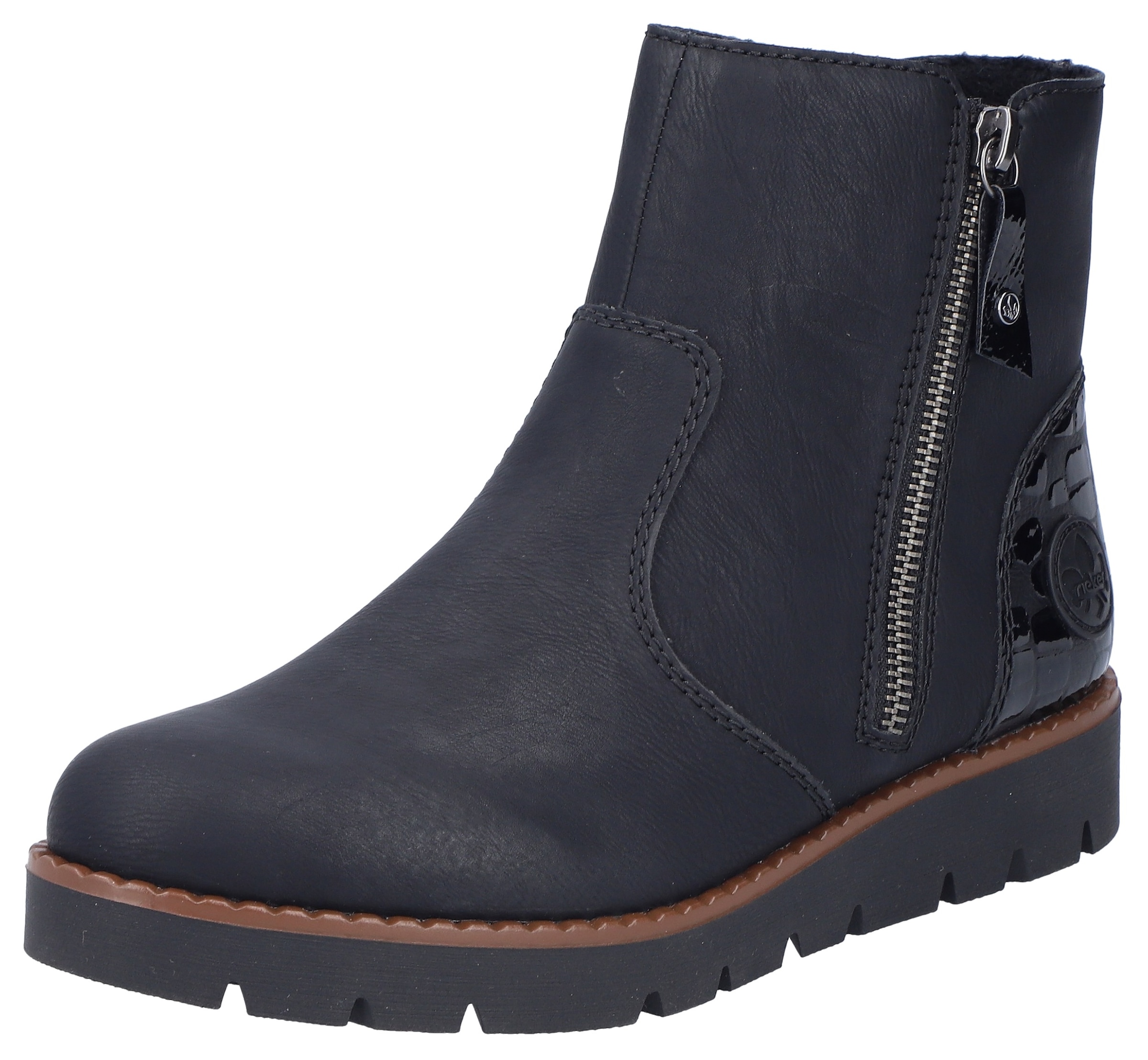 Rieker Schlupfboots, Stiefelette, Casual-Boots, mit Innenreissverschluss