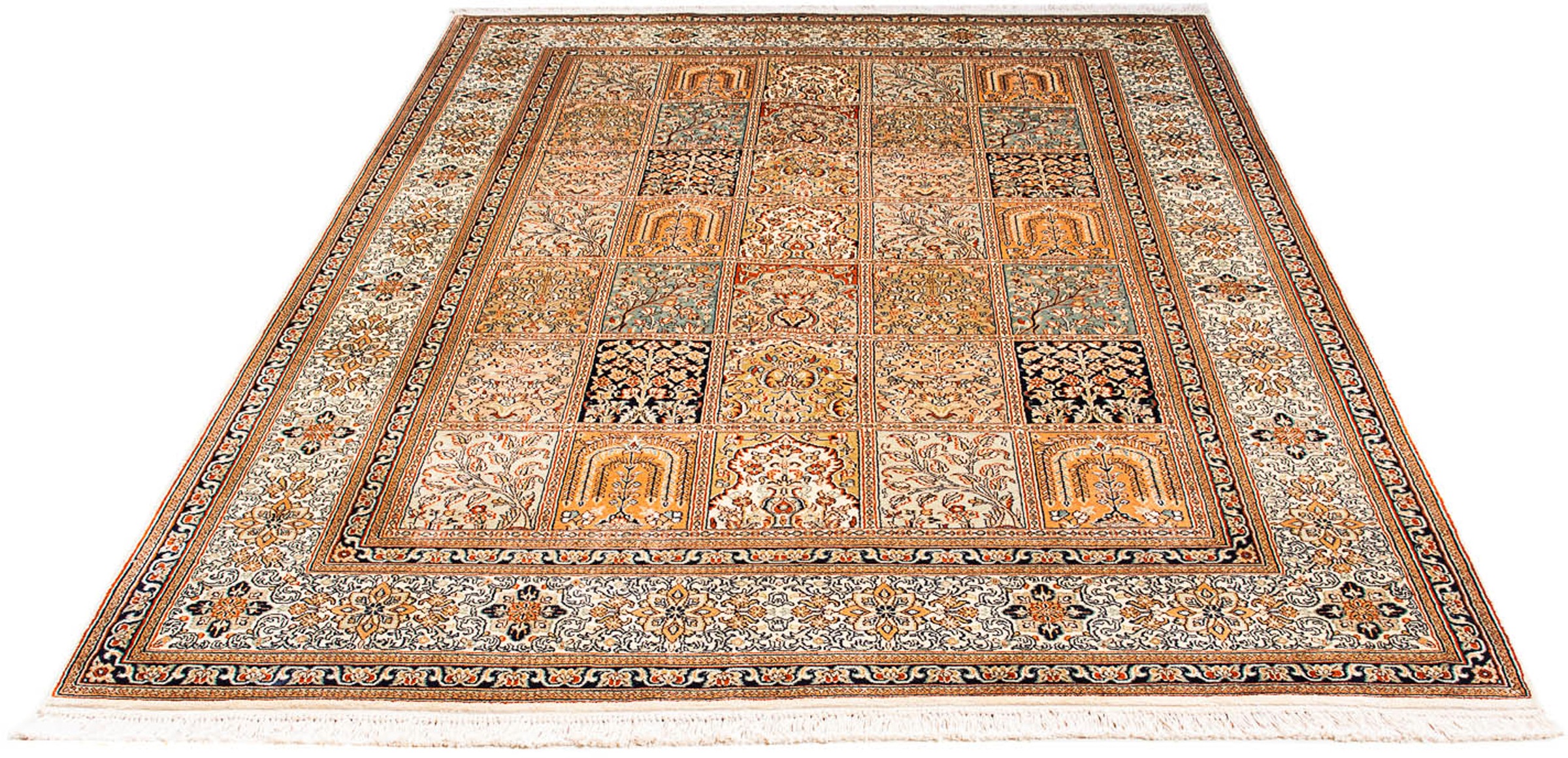 Image of morgenland Seidenteppich »Seidenteppich - Kaschmir Seide - 221 x 158 cm - mehrfarbig«, rechteckig, 4 mm Höhe, Wohnzimmer, Handgeknüpft, Einzelstück mit Zertifikat bei Ackermann Versand Schweiz