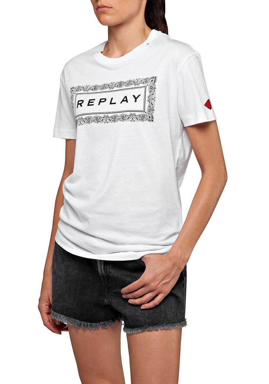 ♕ Replay T-Shirt, mit unterschiedlichen Statement-Prints versandkostenfrei  bestellen