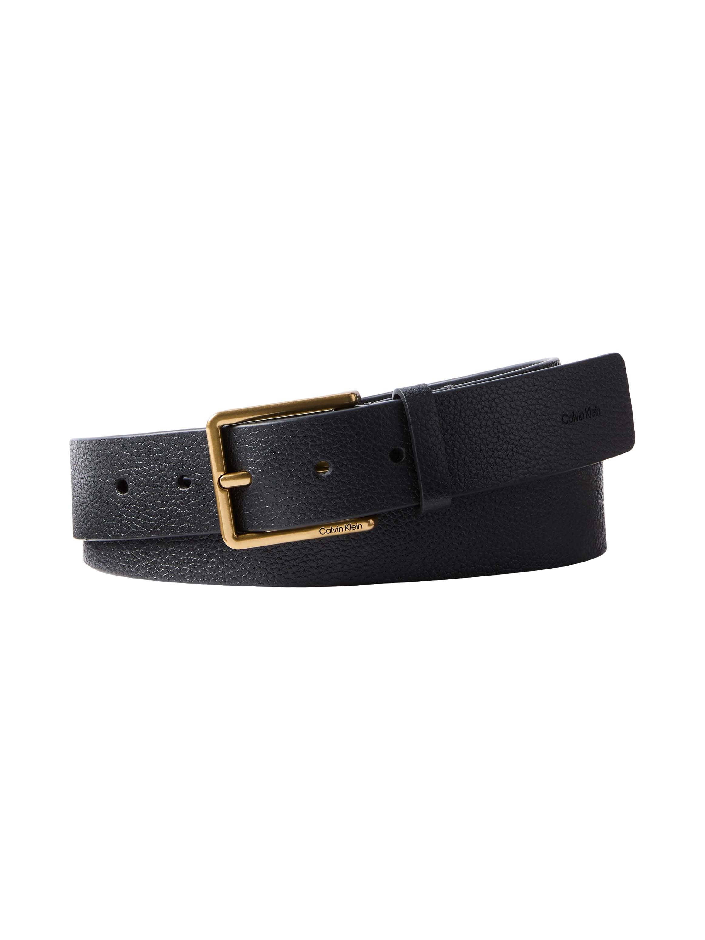 Image of Calvin Klein Ledergürtel "WARMTH BUCKLE GOLD PEBBLE 35MM" Regular fit und grössenverstellbar