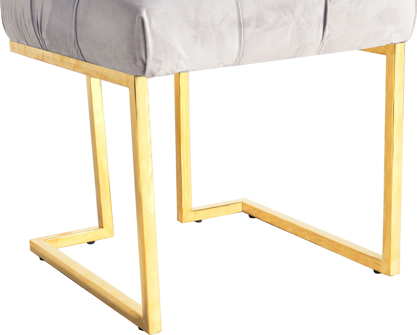 Kayoom Polsterhocker »Hocker Rarity 125, Edler Touch durch goldfarbenenes Gestell«, (1 St.), eckig, samtweich, gesteppt, mit Zierknöpfen, Edelstahlgestell