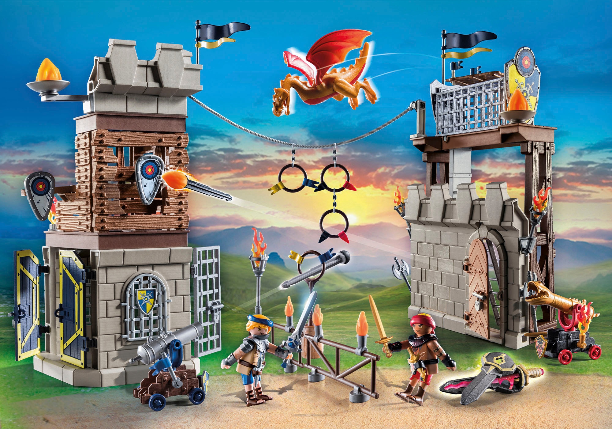 Playmobil® Konstruktions-Spielset »Novelmore vs. Burnham Raiders - Turnierarena (71298), Novelmore«, (219 St.), Made in Germany