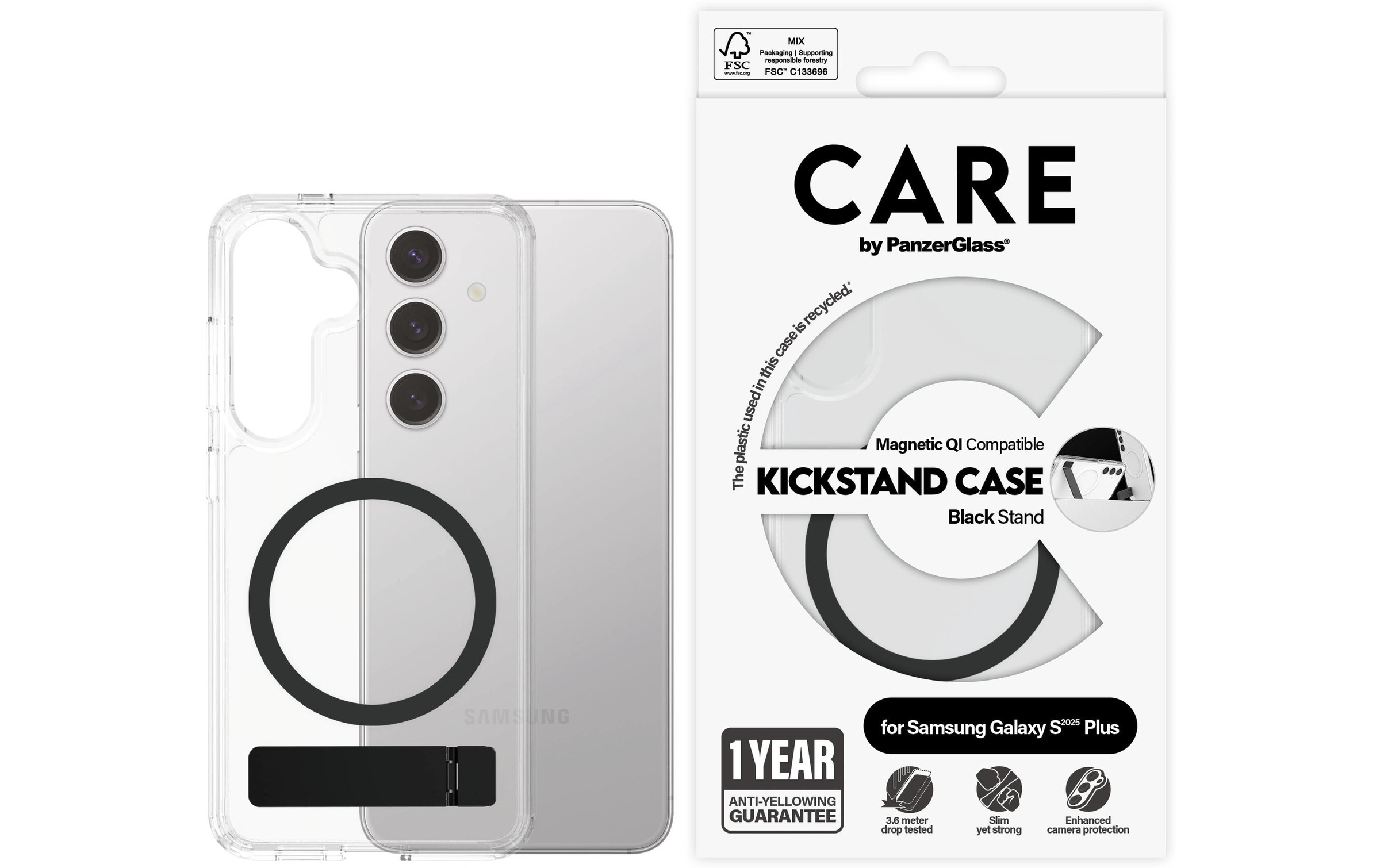 CARE by PanzerGlass Backcover »Feature Kickstand Galaxy S25+«, Samsung Galaxy S25+