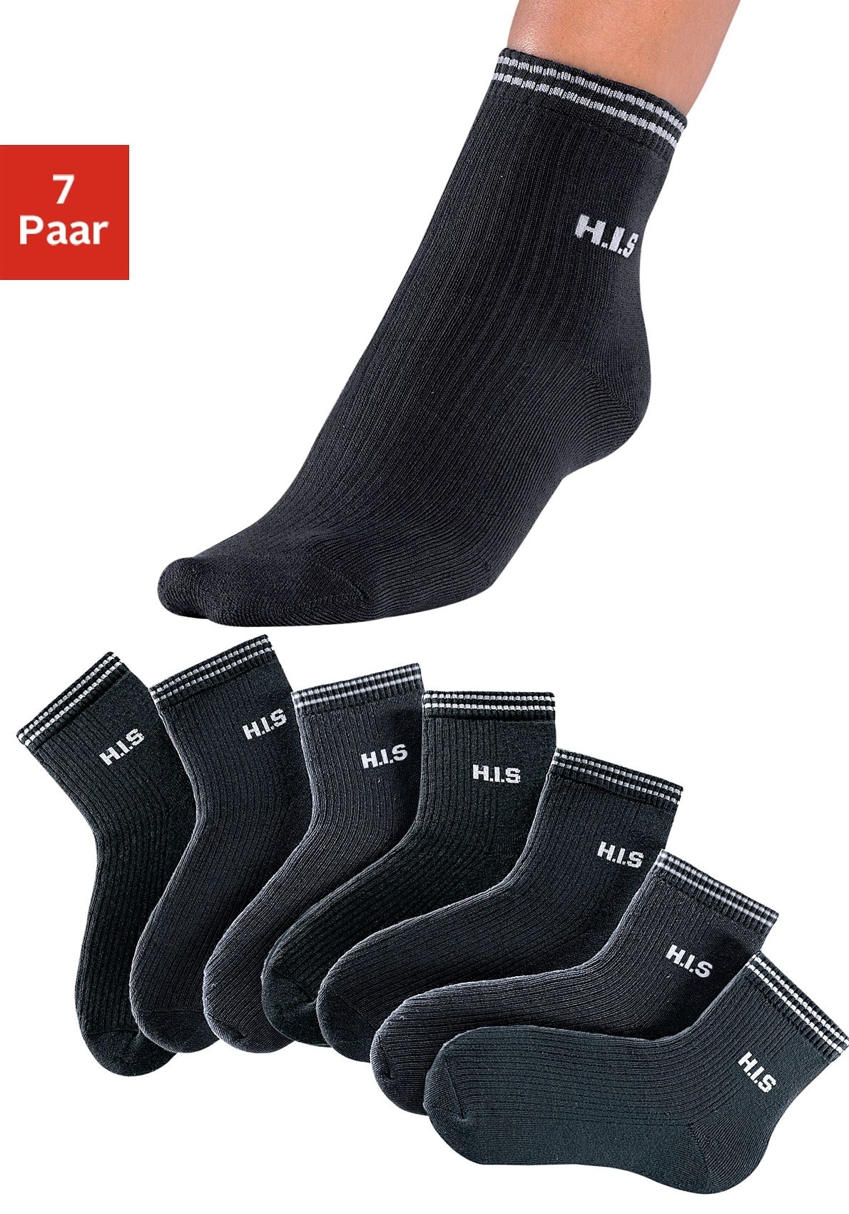 H.I.S Kurzsocken, (Packung, 7 Paar), mit Vollfrottee