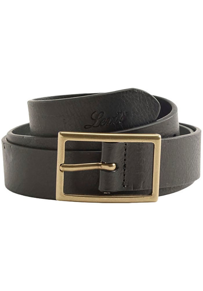 Image of Levis Ledergürtel "RECTANGLE BELT" mit goldfarbener Schliesse und Logoprägung