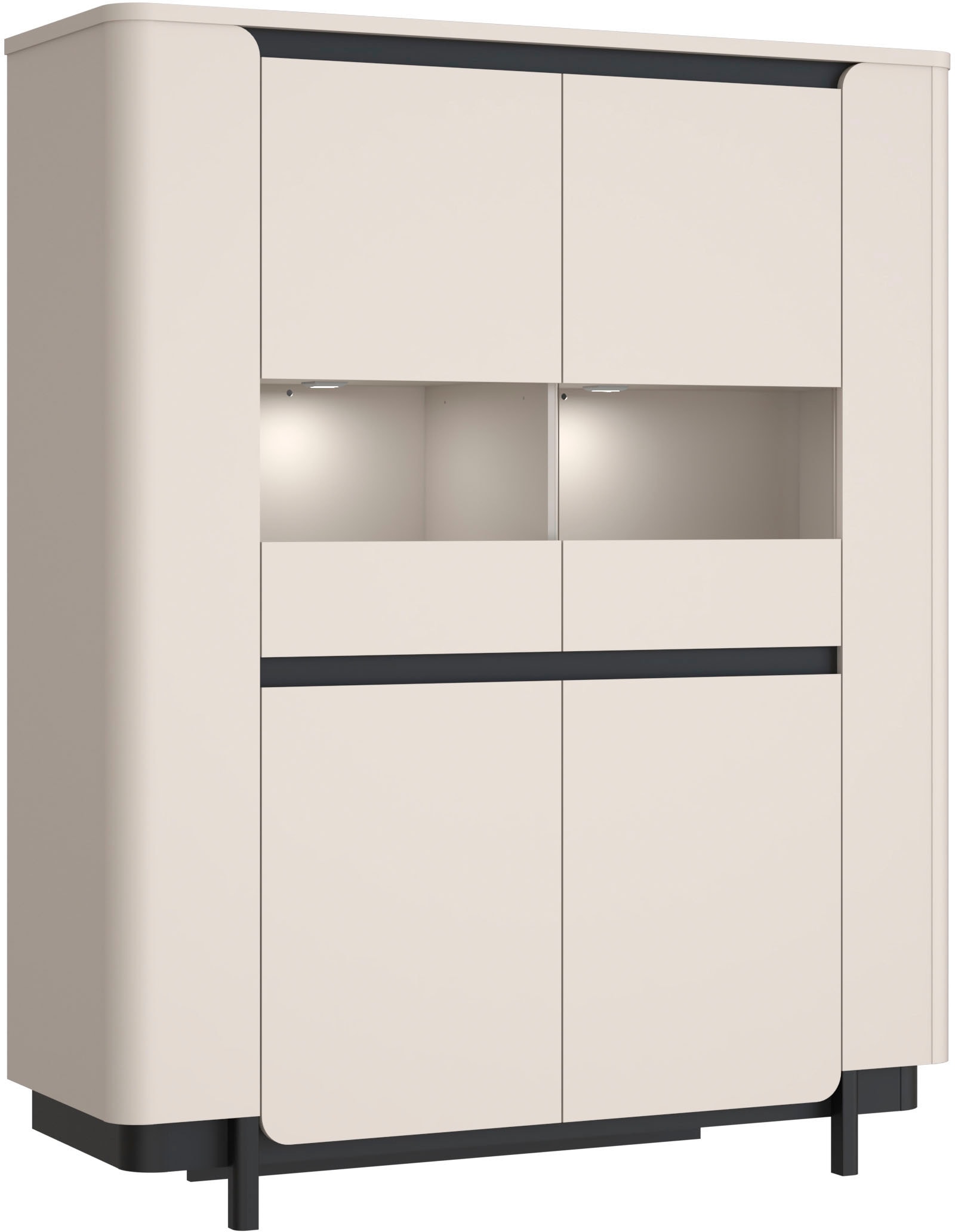 FORTE Vitrines »Vodol« highboard, portes lisses, bords arrondis