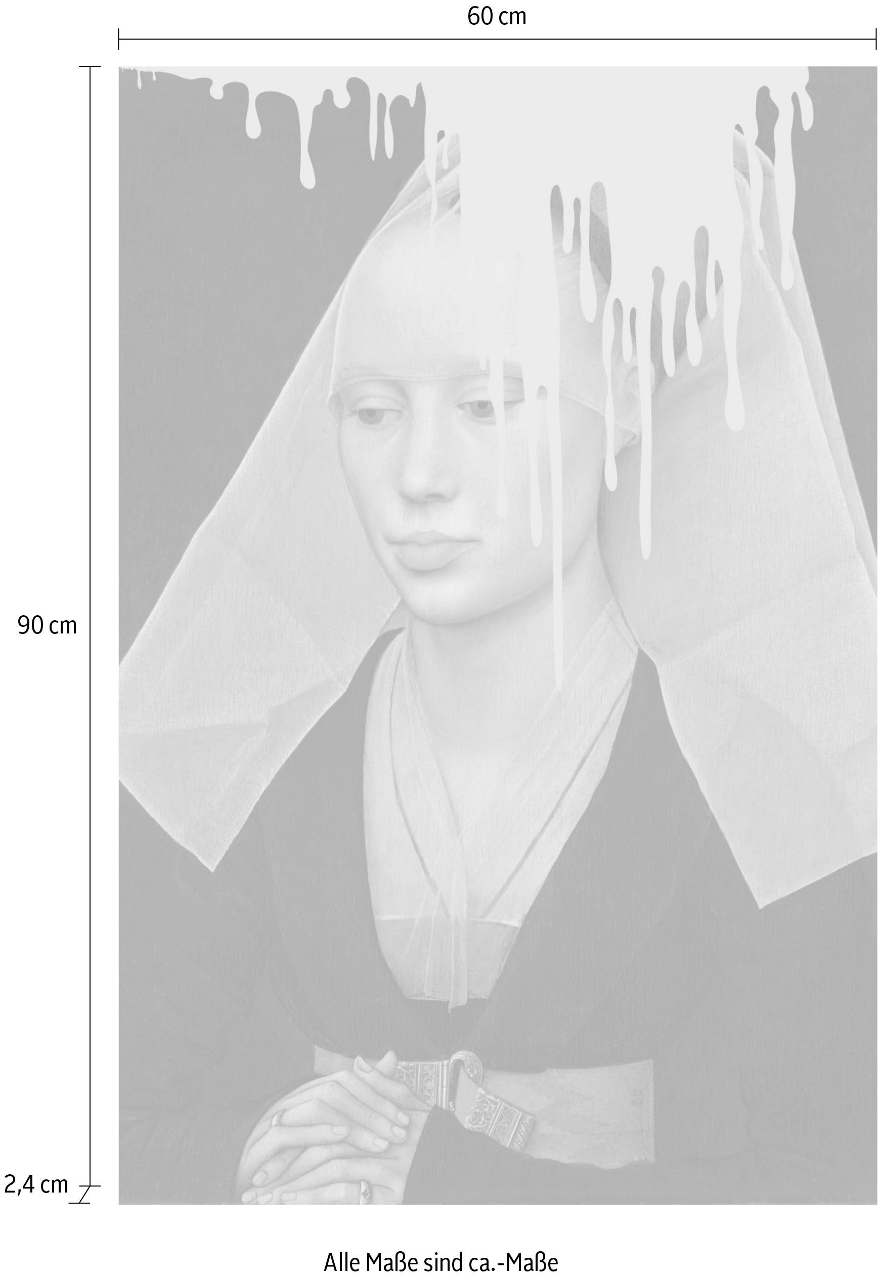 queence Acrylglasbild »Nonne mit Farbklecks« Bilder von Frauen | Formen | Frau | Gemälde | Historische Persönlichkeiten | Kirche | Kunst | Religion Fine Art-Print in Galeriequalität