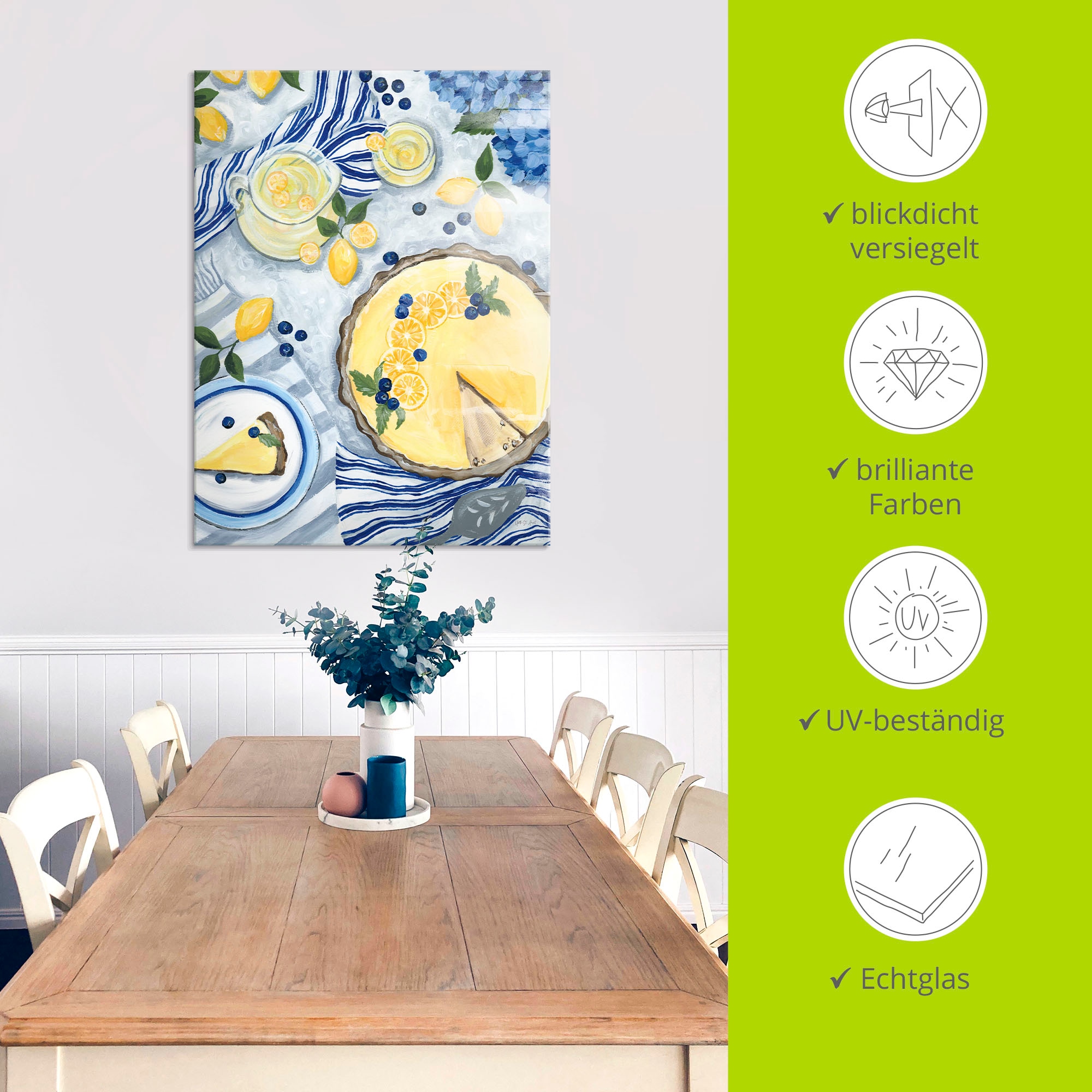 Artland Glasbild »Summer Picnic I« Arrangements 1 Stk. tlg. in verschiedenen Grössen