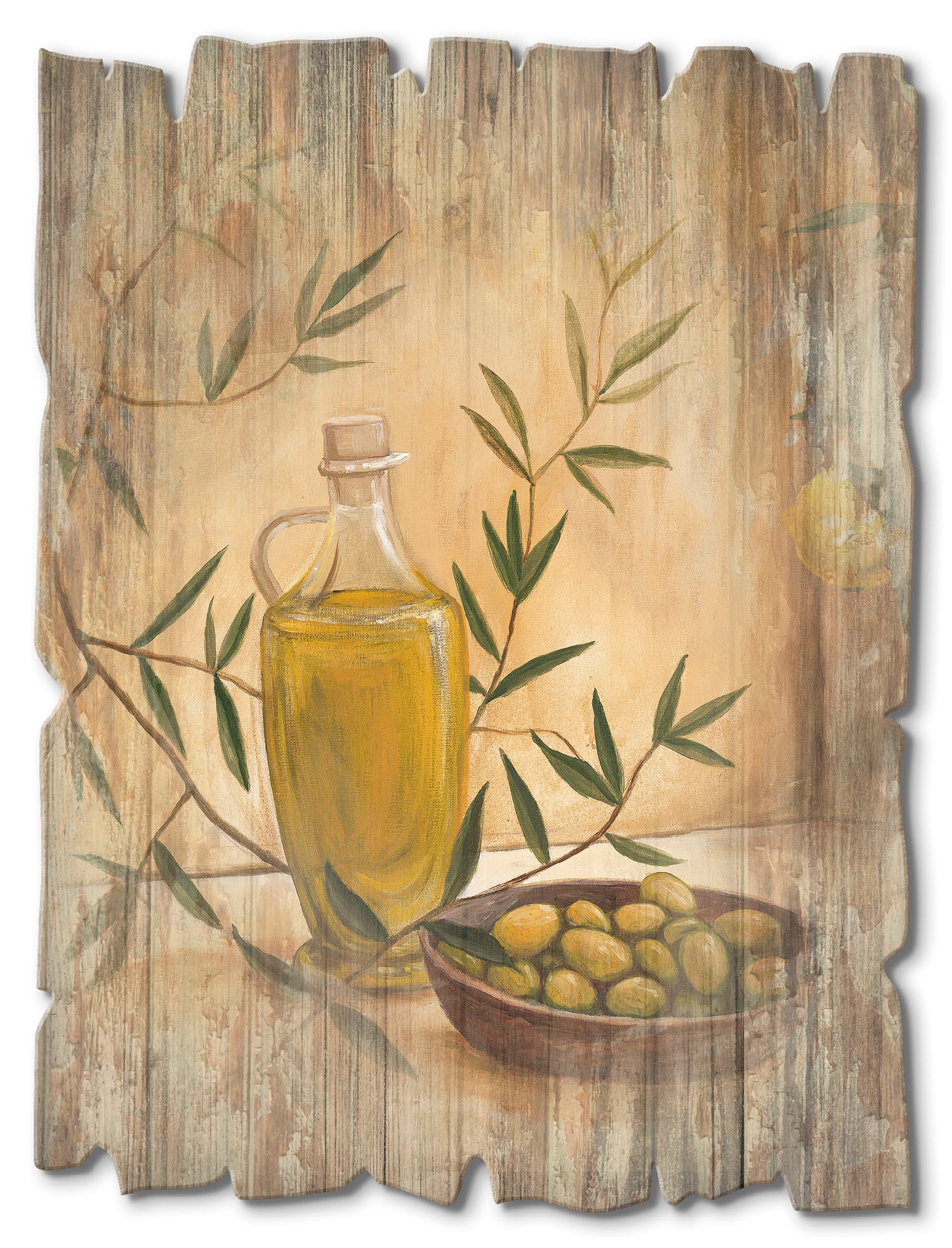 Image of Artland Holzbild "Oliven und Zitronen" Arrangements 1 Stk. tlg.