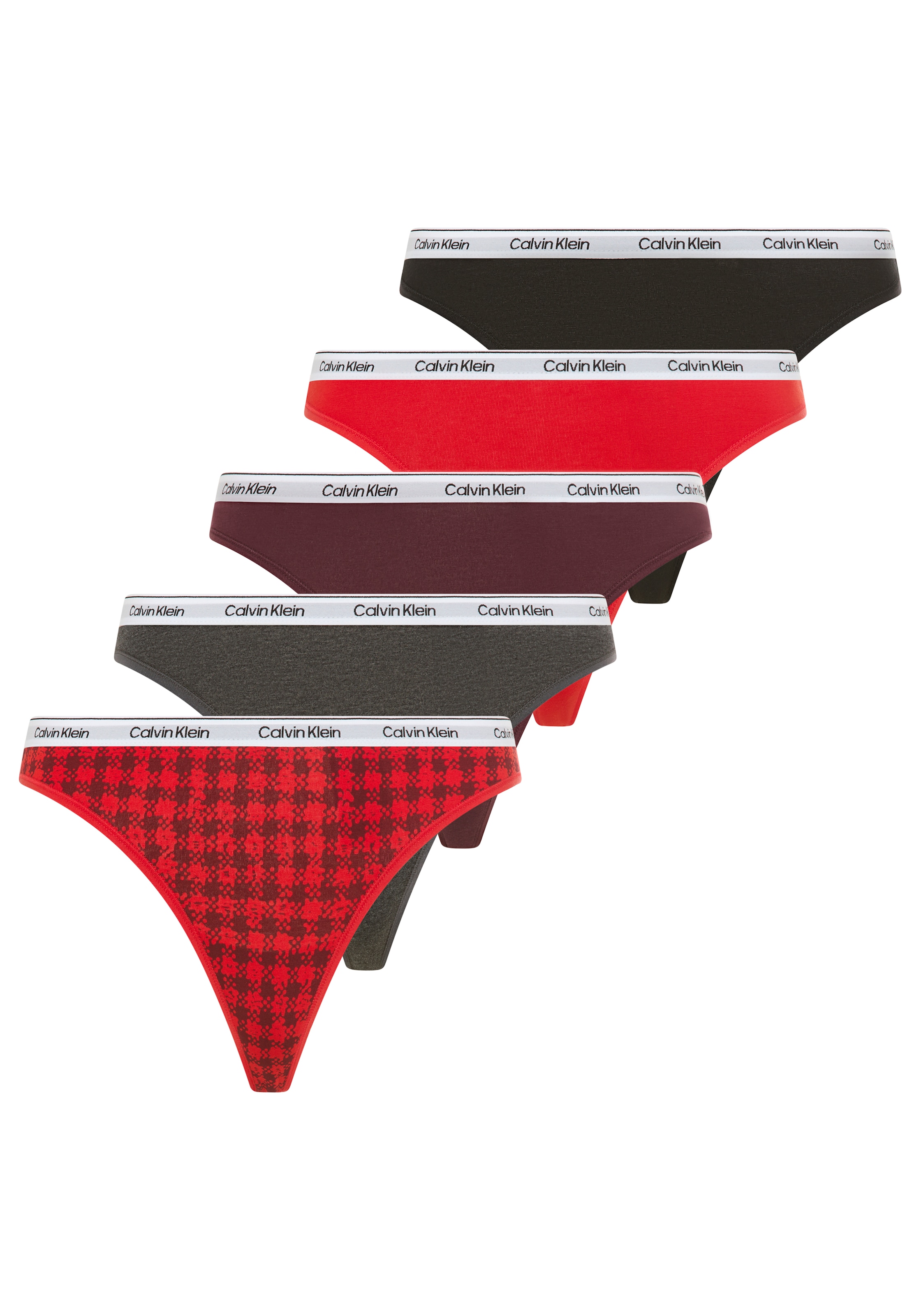 Image of Calvin Klein Underwear String "5 PACK THONG (LOW-RISE)" Packung, 5er-Pack, 5 Stk. mit Logobund