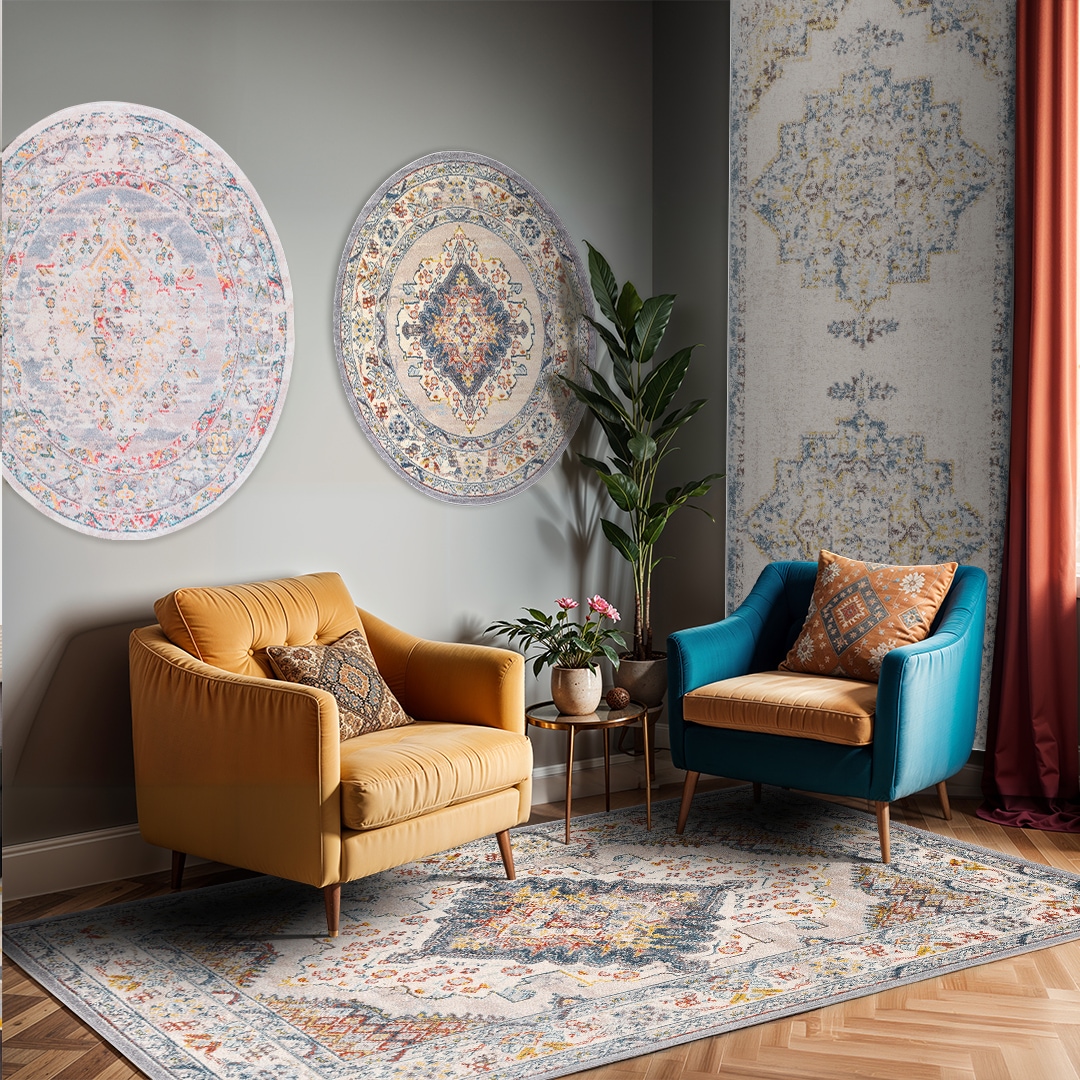 Livabliss Teppich »SYRACUSA«, rechteckig, 12 mm Höhe, Kurzflor Orientteppich, Wohnzimmer, Schlafzimmer, Orange