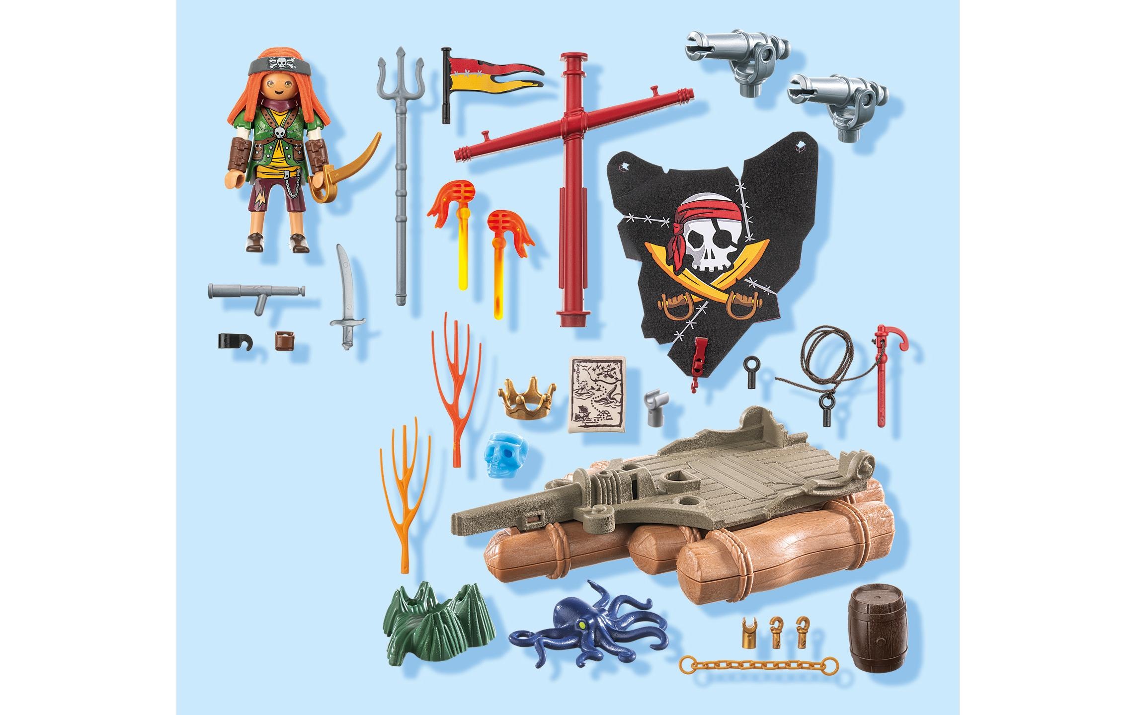 Playmobil® Spielbausteine »Schatzbergung auf Piratenfloss 71794«, (41 St.)
