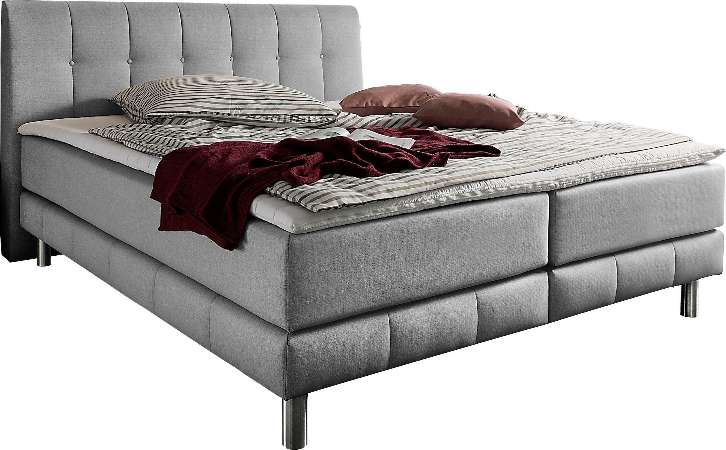 Home affaire Lit boxspring »Cafone« incl. topper, 5 largeurs, 3 types de matelas et 3 degrés de fermeté au choix