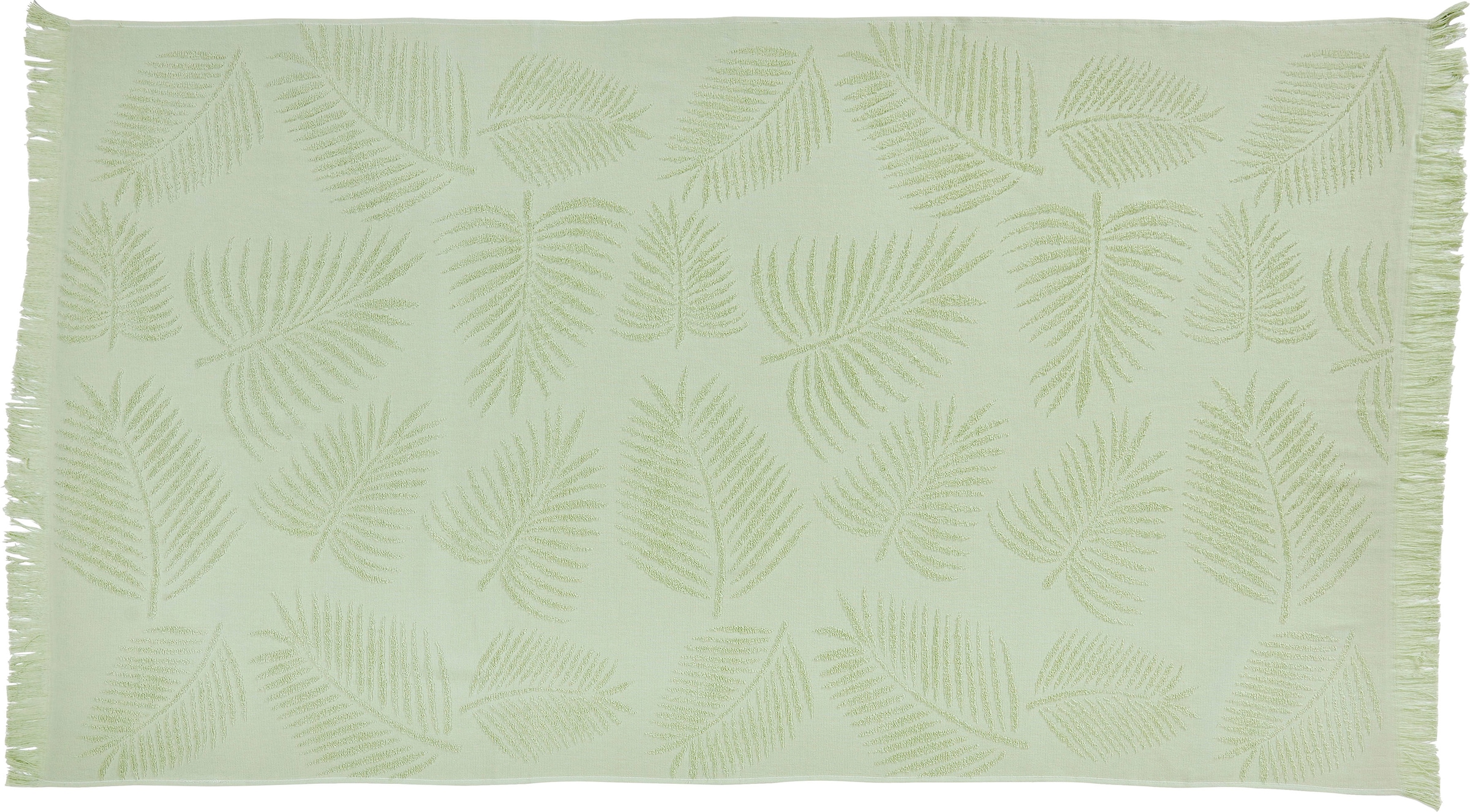 done.® Hamamtücher »Palm Leaves«, (1 St., Hamamtuch 90 x 160 cm), saugfähige Frottier-Innenseite, gemustert, mit Fransen