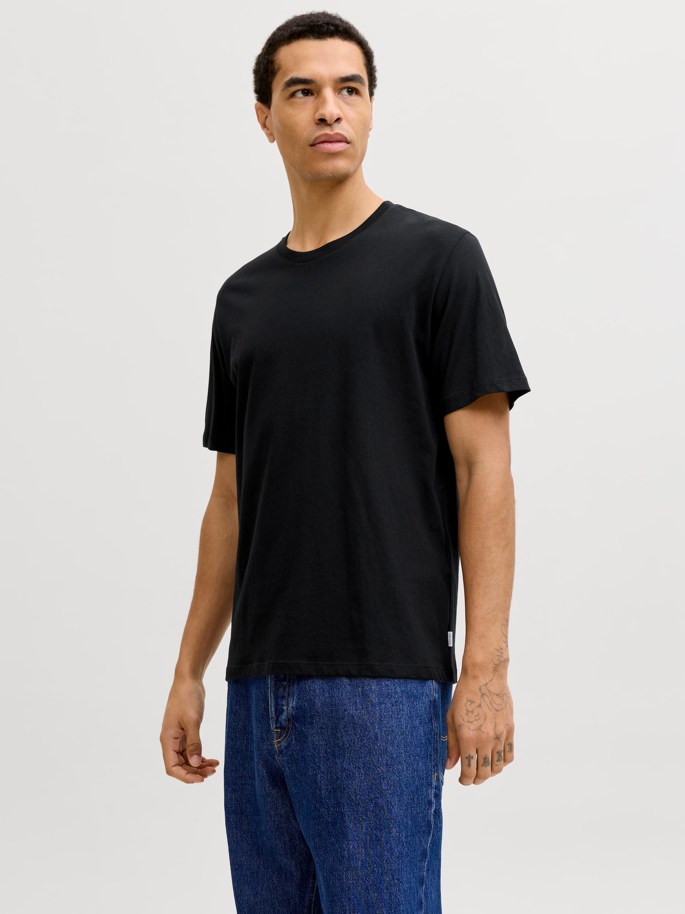 Jack & Jones Shirt à col rond »JJEORGANIC BASIC TEE SS O-NE 3PK MP NOOS« Paquet, 3
