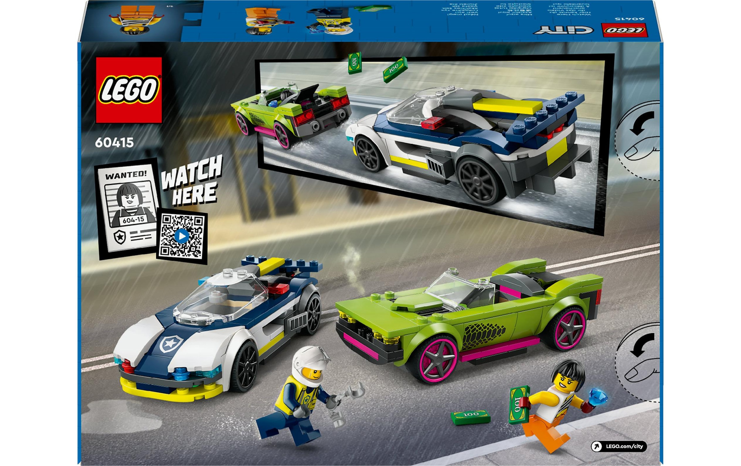 LEGO® Spielbausteine »Verfolgungsjagd mit Polizeiauto und Muscle Car 60415«, (213 St.)