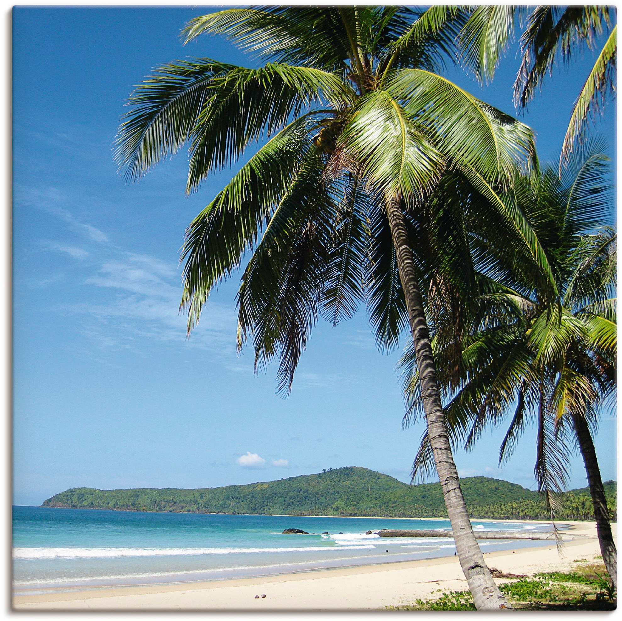 Artland Wandbild »Strand mit Palmen«, Strandbilder, (1 St.), als Alubild,  Leinwandbild, Wandaufkleber oder Poster in versch. Grössen jetzt kaufen