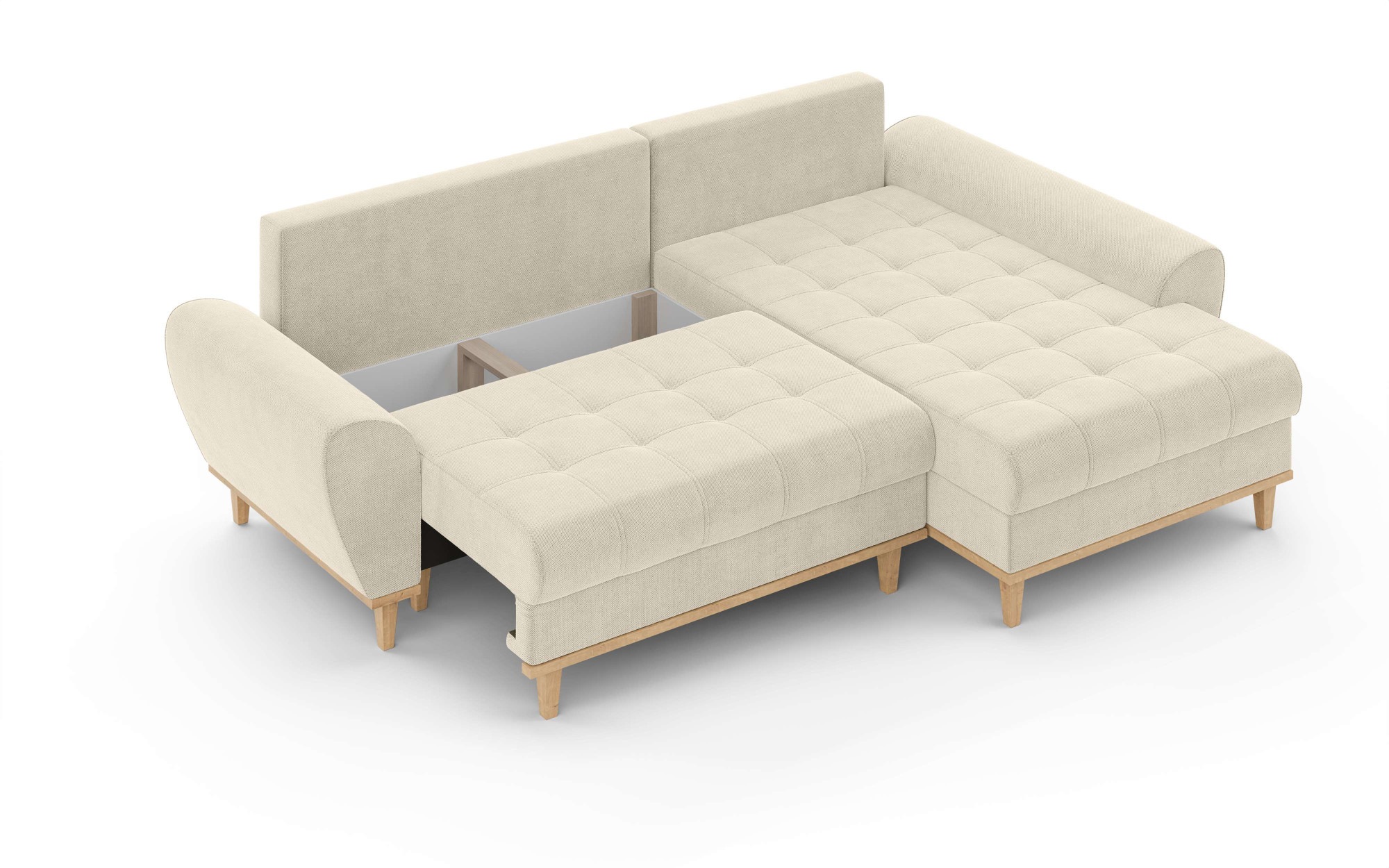 Home affaire Ecksofa »Ahrdorf mit Bettfunktion und Bettkasten, Masse: B/H/T 268/86/175 cm«, L-Form mit 3 Rückenkissen und moderne gerundete Armlehnen