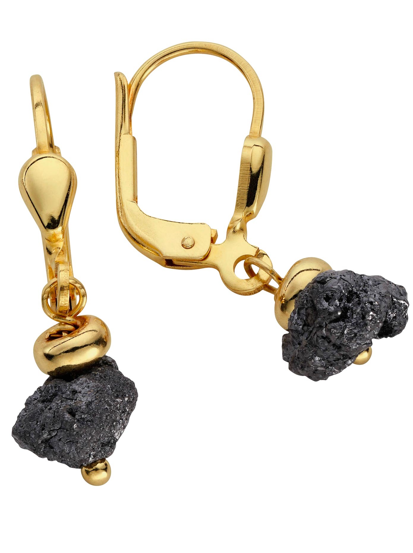 Ohrringe mit 1 schwarzen Rohdiamanten
