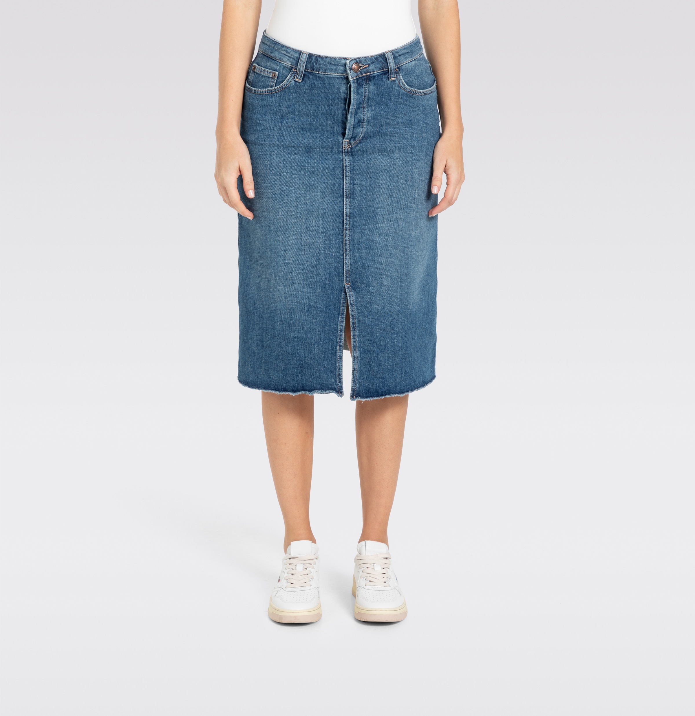 Image of MAC Midirock "MIDI SKIRT fringe" im Five-Pocket Style