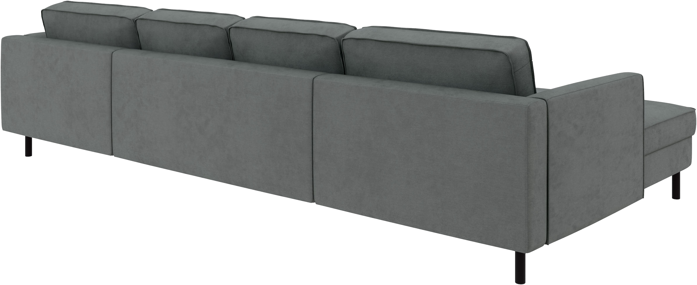 Home affaire Wohnlandschaft »Booster II, whlw. mit Schlaffunktion & Bettkasten, Fuss schwarz« Sofa in U-Form, Breite 305 cm, in Cord oder Struktur LEO o. LINO