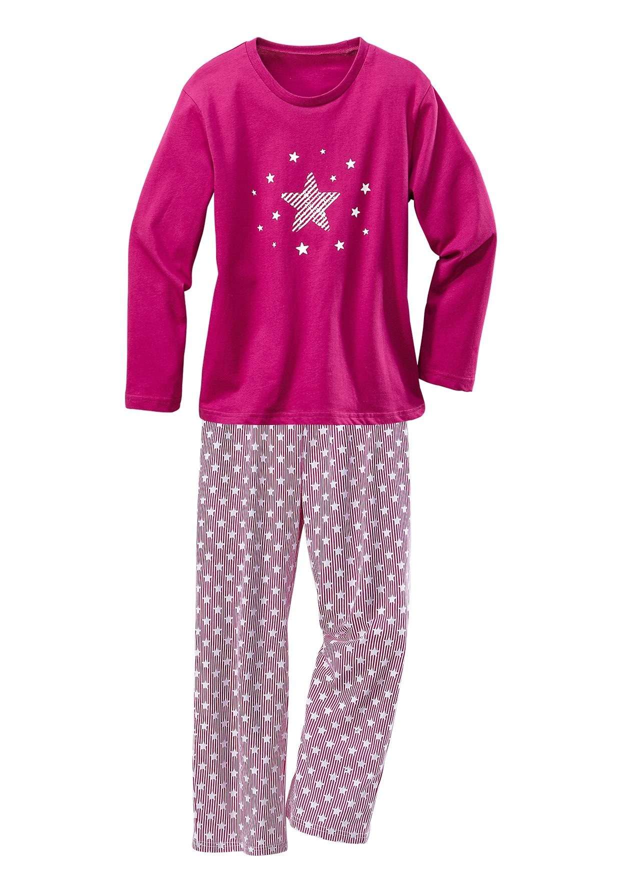 ♕ petite fleur Pyjama, (Set, auf 2 Stück), versandkostenfrei Hosen auf und Shirts tlg., 4 modischer Sternendruck den
