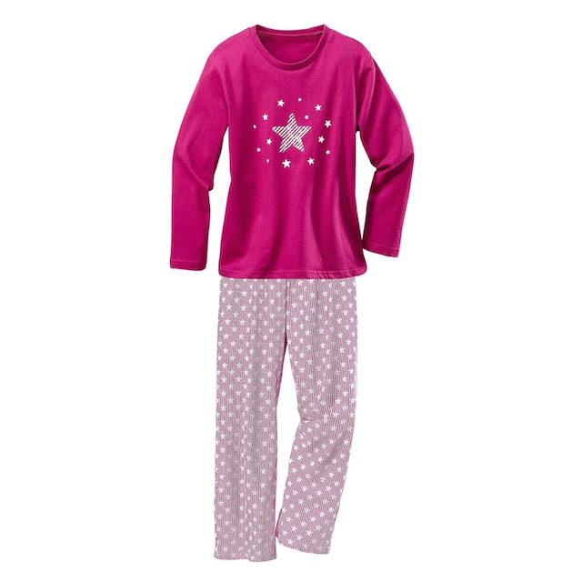 ♕ petite fleur Pyjama, (Set, 4 tlg., 2 Stück), modischer Sternendruck auf  den Shirts und Hosen versandkostenfrei auf