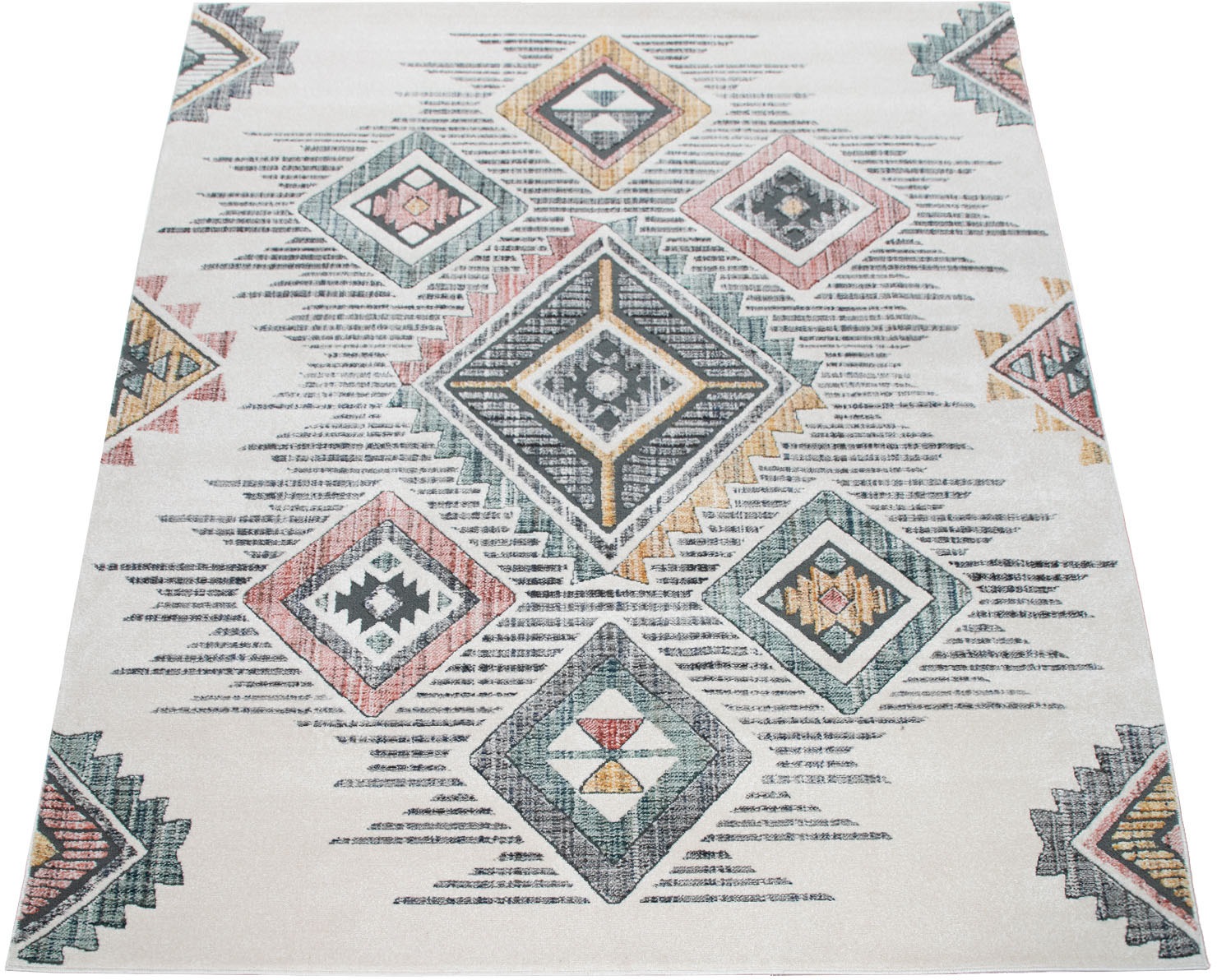 Image of Paco Home Teppich »Harnuba 762«, rechteckig, 9 mm Höhe, Kurzflor, modernes Design, Motiv Rauten, Wohnzimmer bei Ackermann Versand Schweiz