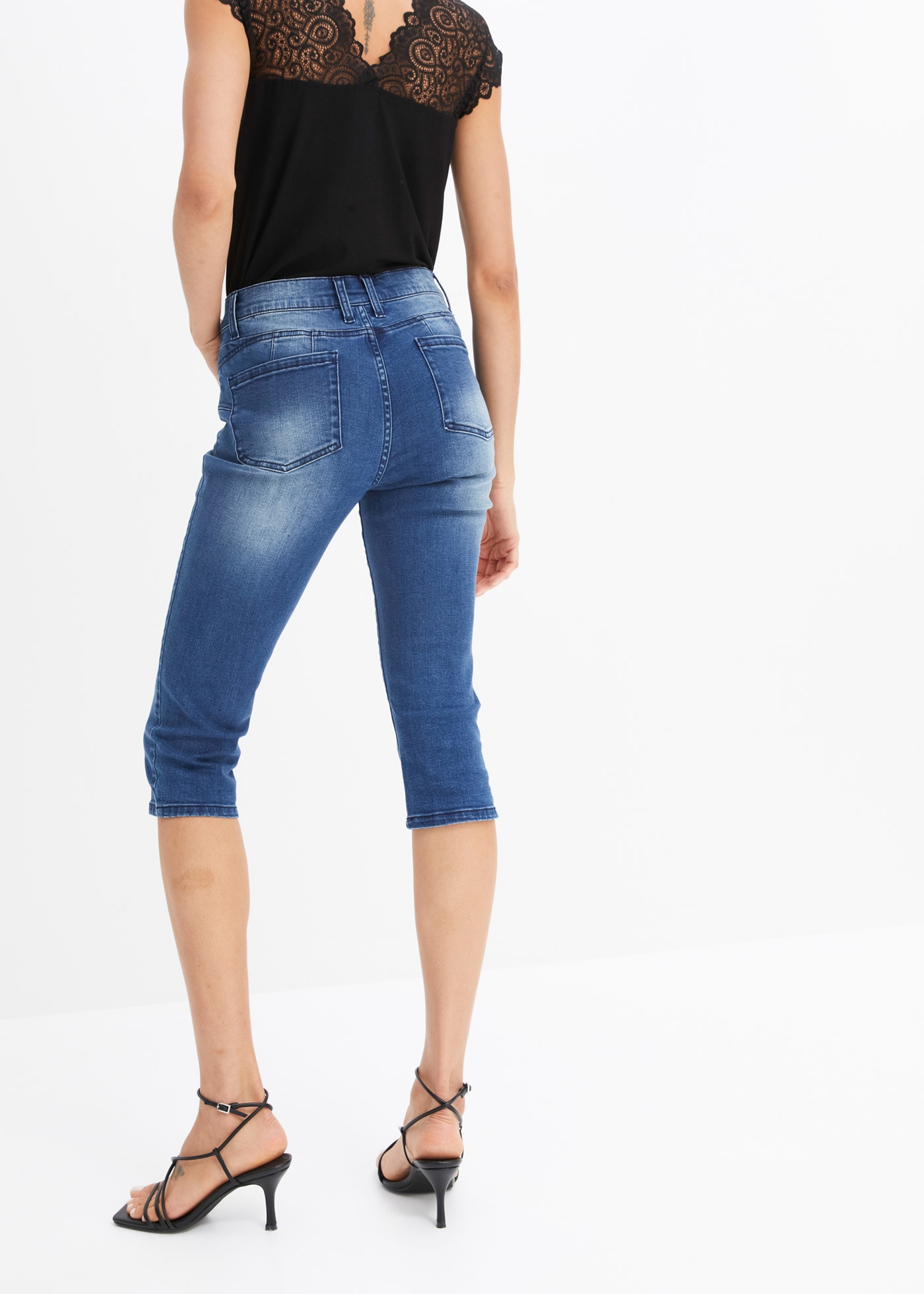 bonprix Caprijeans figurbetonte Passform, Skinny Fit, mit Elasthan-Anteil