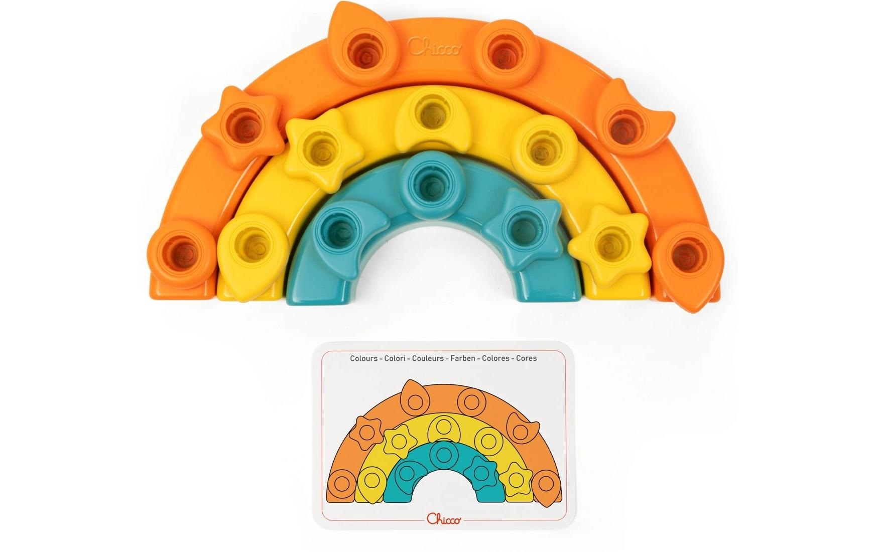 Chicco Lernspielzeug »Regenbogen Steckspiel« Farbenfrohes Set für kreativen Spielspass und kognitive Entwicklung