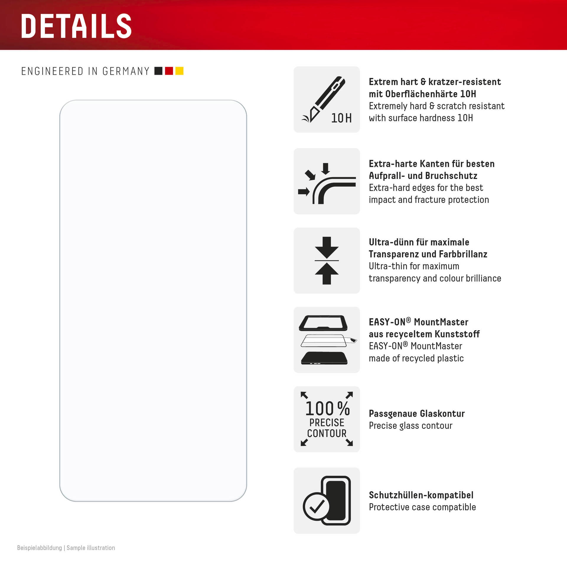 Displex Displayschutzglas »Real Glass Screen Protector inkl. Case mit MountMaster« für Samsung Galaxy S26 Ultra Displayschutzfolie, Schutzfolie, Bildschirmschutz, kratz- & stossfest