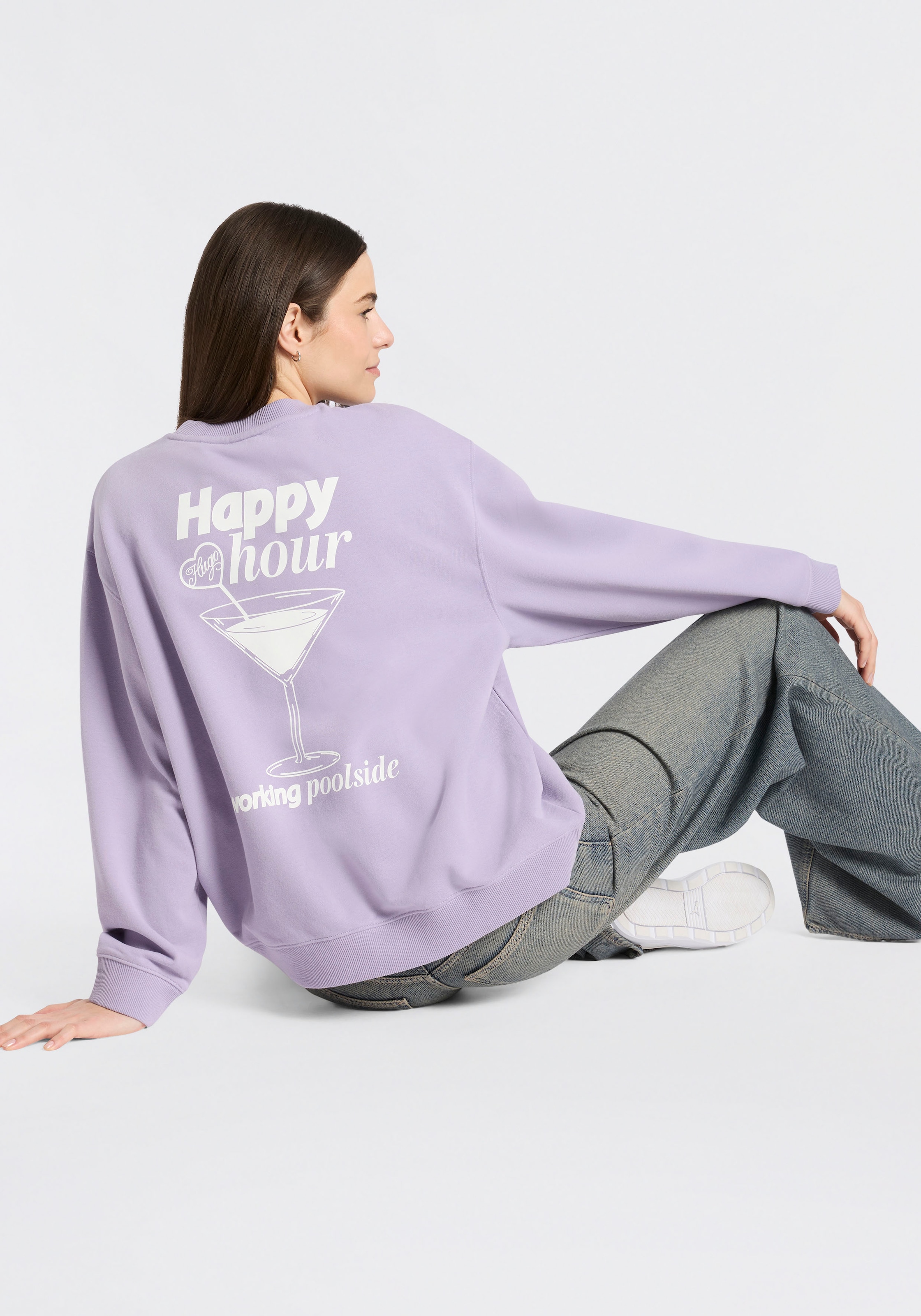 Image of HUGO Sweatshirt "Classic Crew", mit grossem Rückenprint