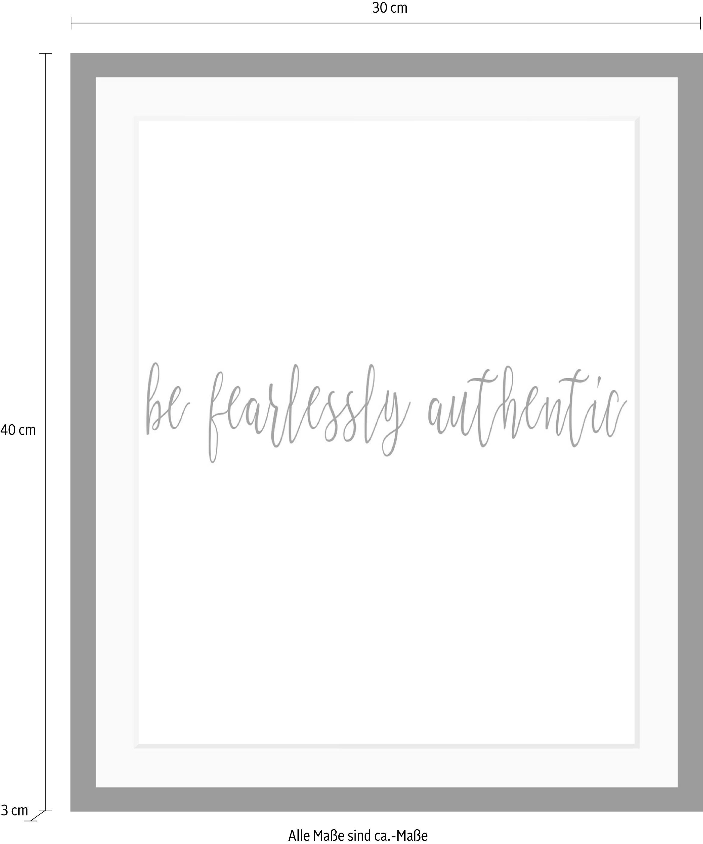 queence Image »Spruch« HD Premium Poster-Druck inkl. Holzrahmen