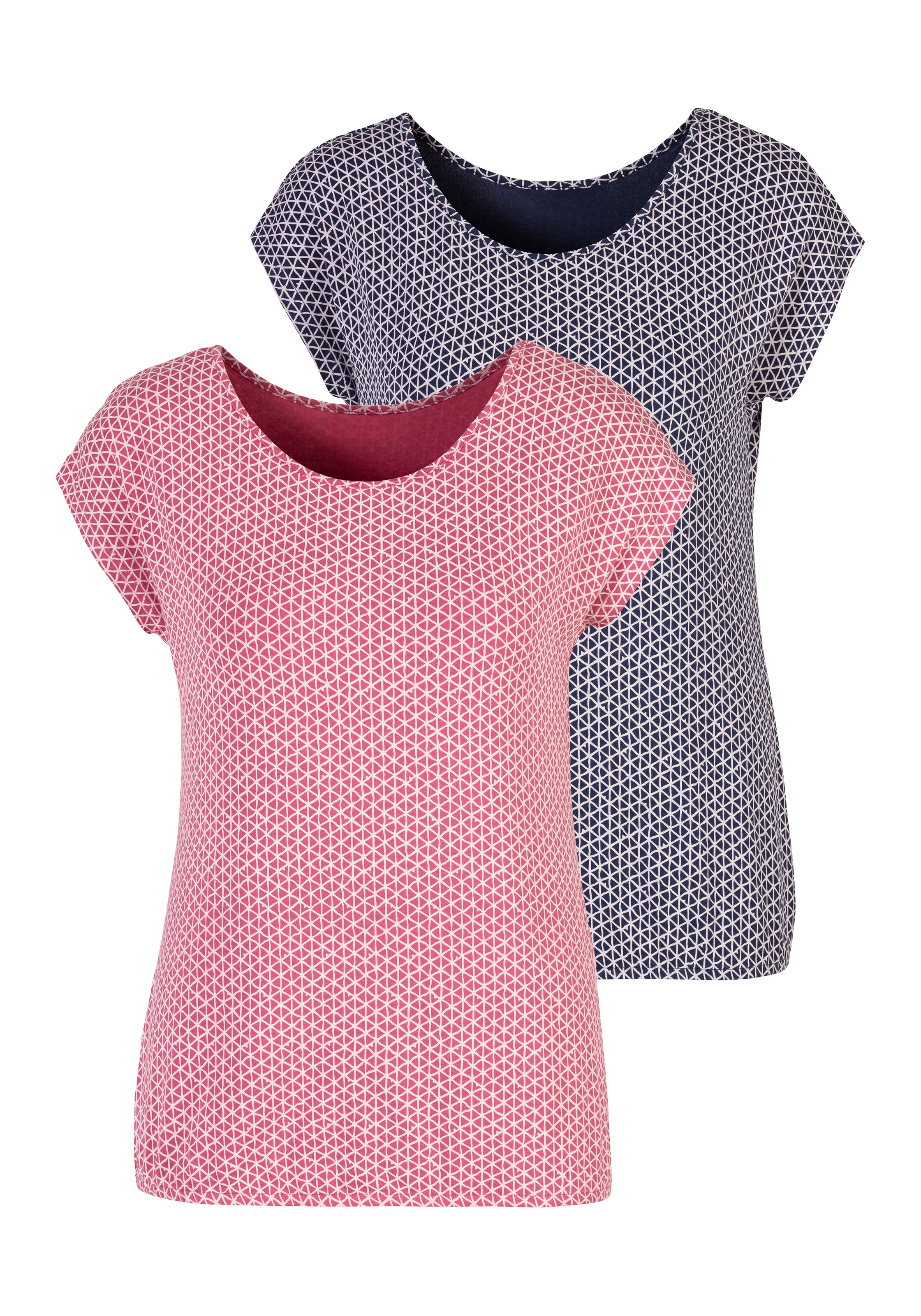 Image of Vivance T-Shirt, (2er-Pack), mit elastischem Saum bei Ackermann Versand Schweiz