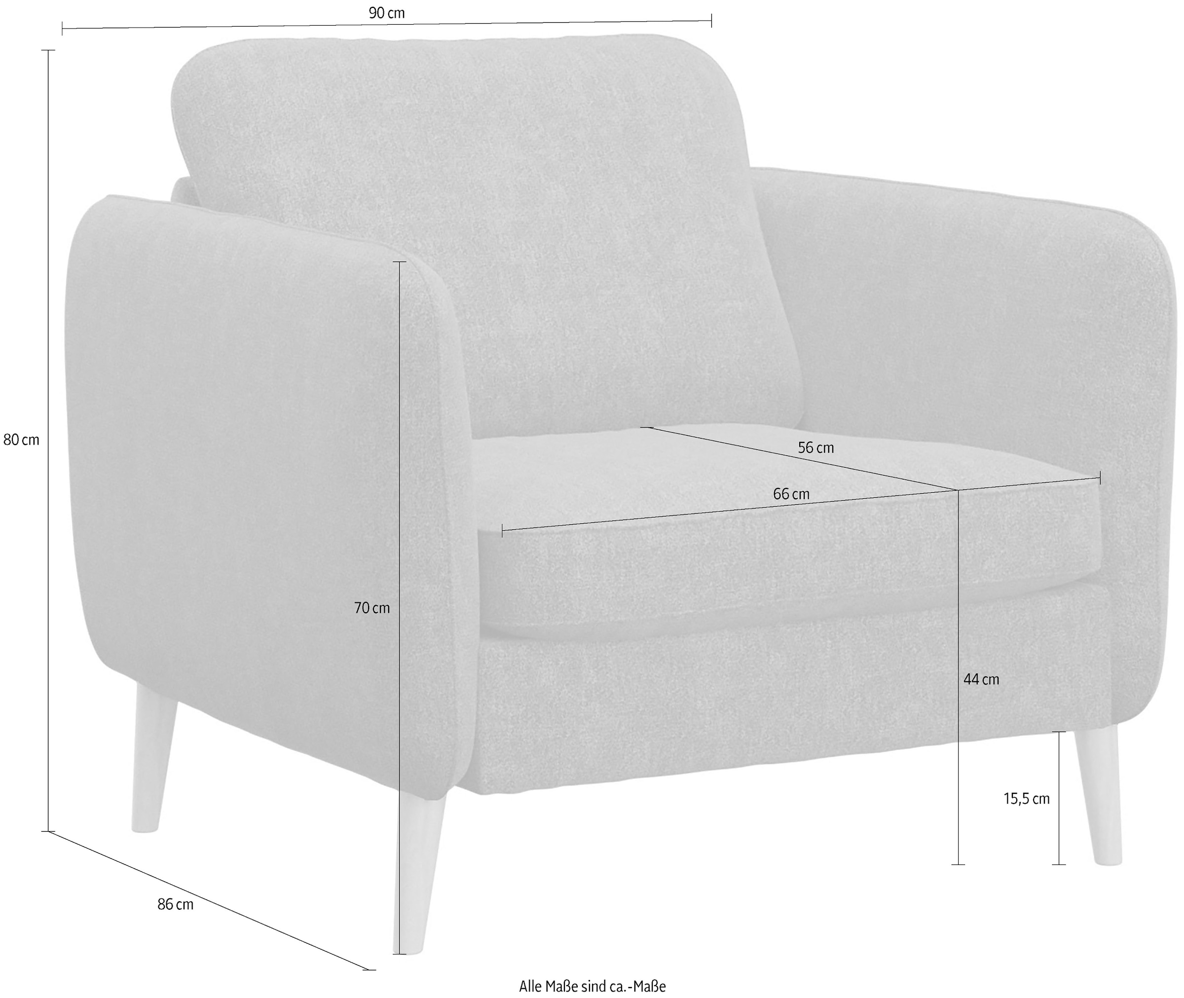 INOSIGN Sessel »Ikano«, Massivholz Konstruktion, Wellenunterfederung im Sitz