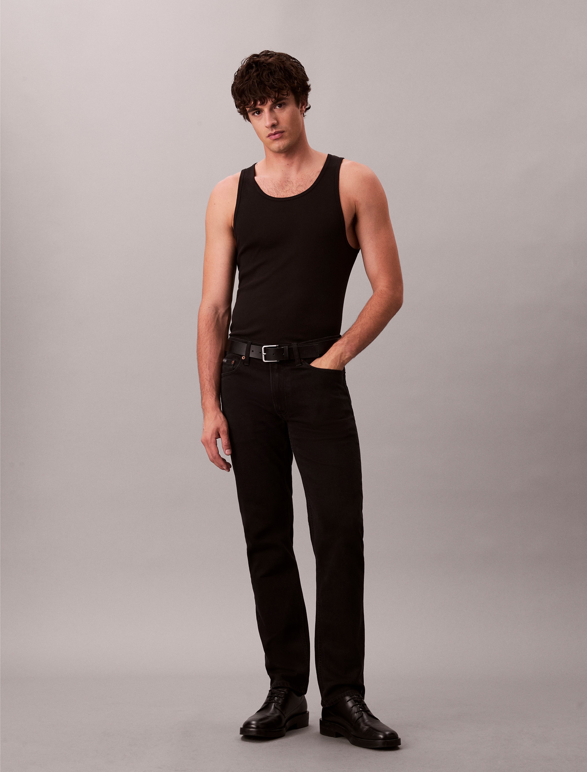 Image of Calvin Klein Slim-fit-Jeans used washed, Slim Straight Fit, Logopatch am Bund