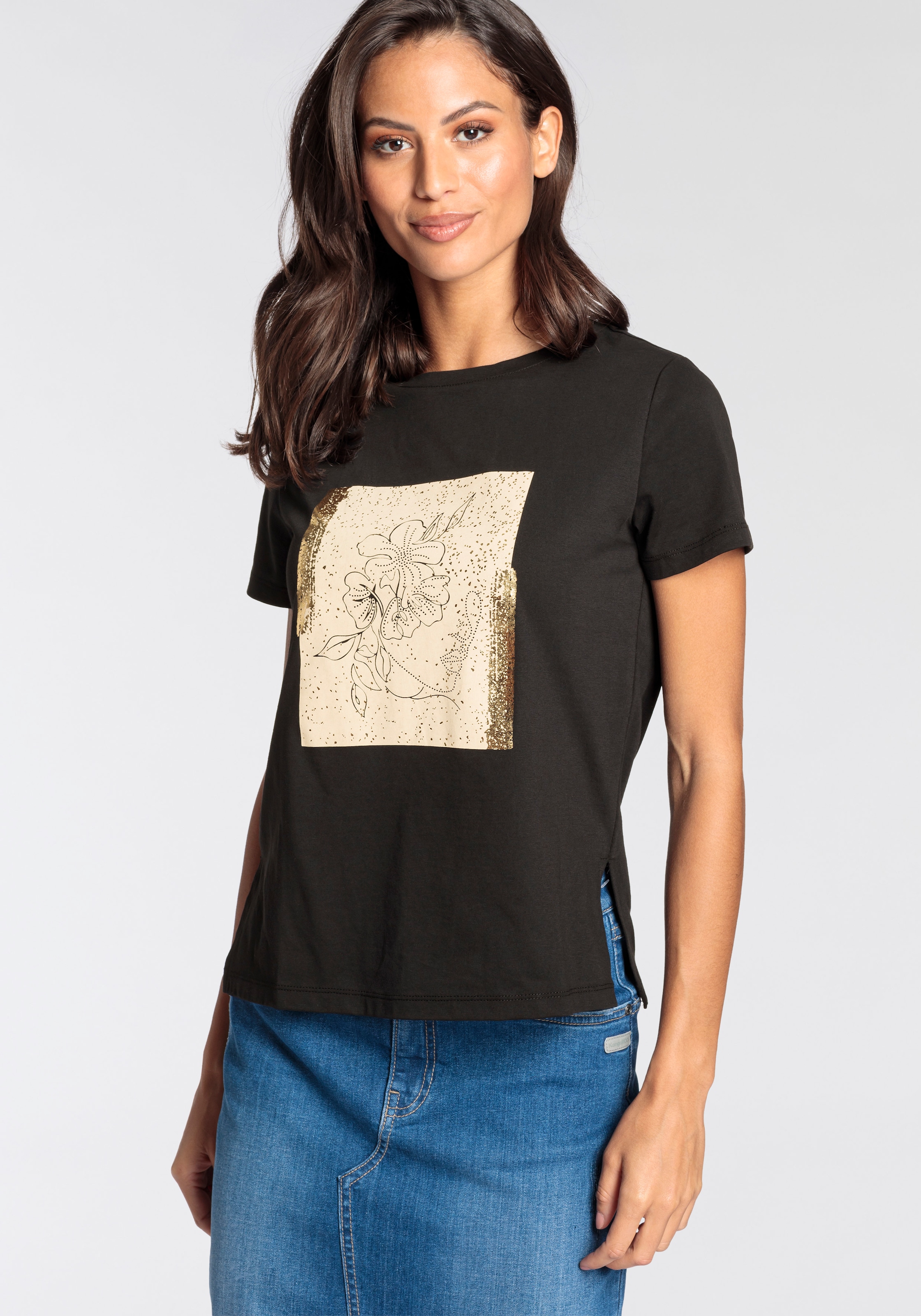 T-Shirt, mit goldfarbenen Print - NEUE KOLLEKTION