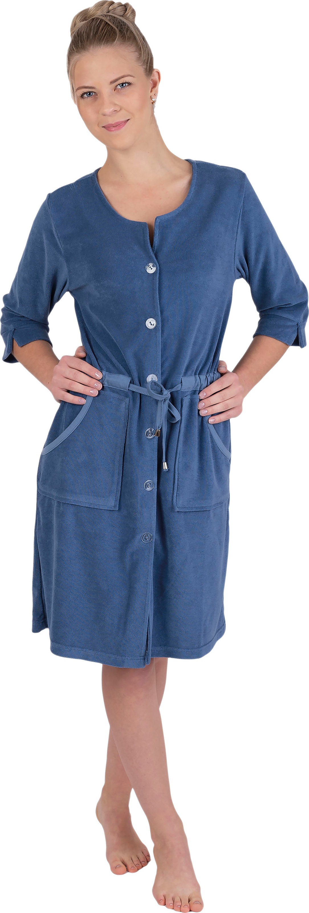 Image of Wewo fashion Damenbademantel »045«, (1 St.), Badekleid, mit Knöpfen, 3/4 Arm, kurz bei Ackermann Versand Schweiz