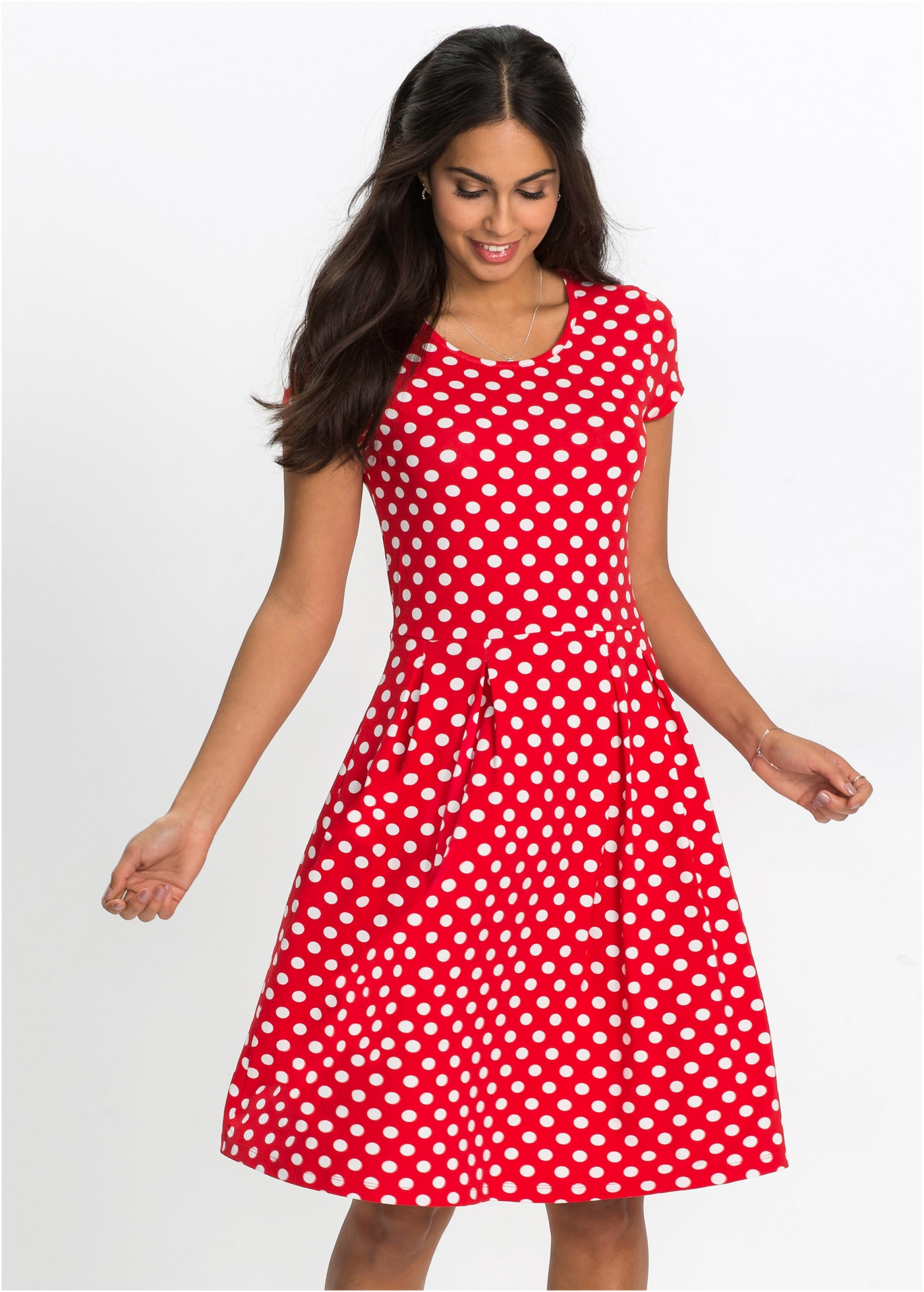 bonprix Robe en jersey »Jerseykleid aus Viskose-Mix« 1 tlg. für sommerliche Tage, aus Viskose-Mix, ausgestellte Passform