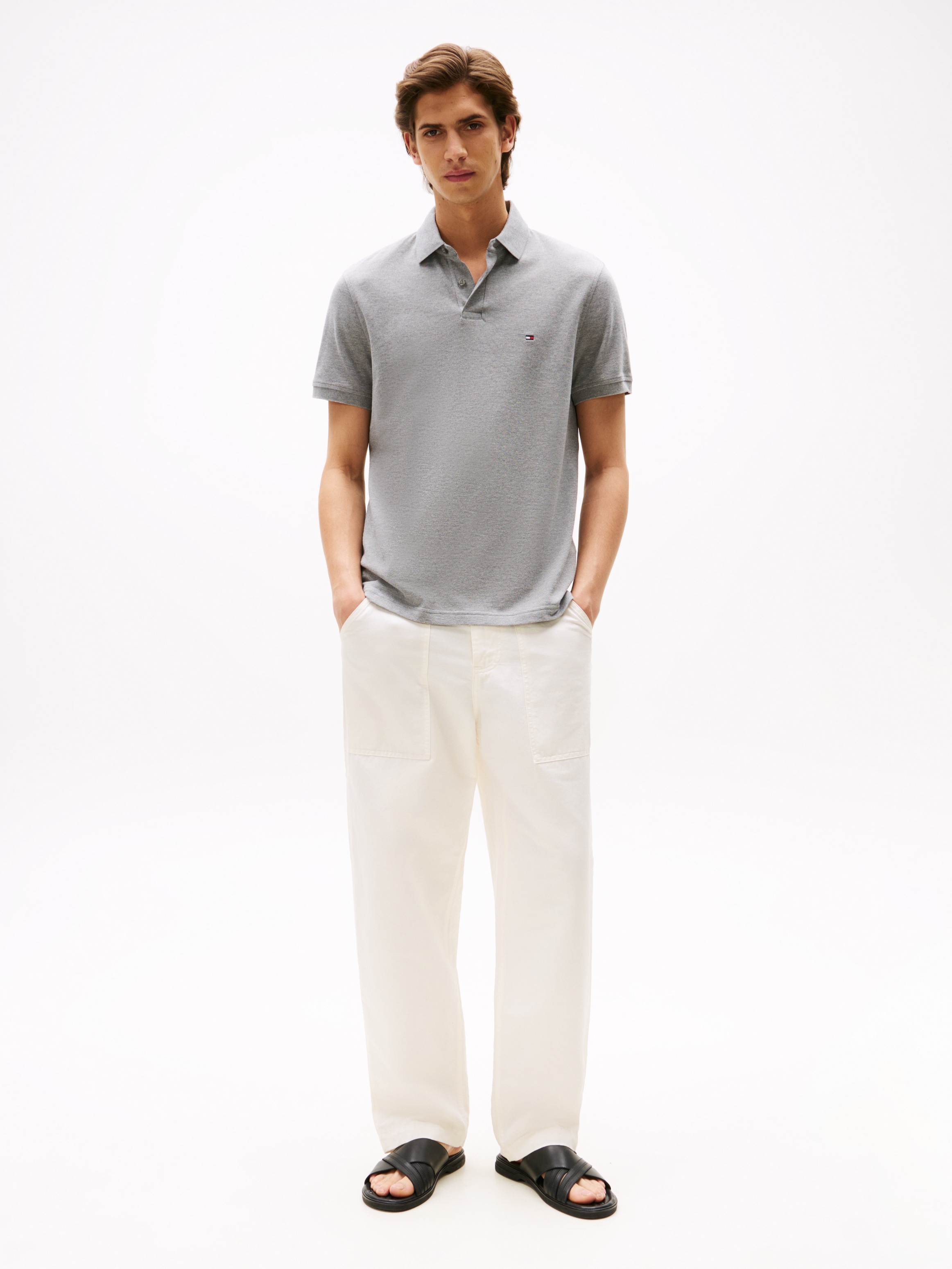 Tommy Hilfiger Poloshirt »1985 REGULAR POLO mit Kontraststreifen und Knopfleiste«, unifarben, sportlich, regular fit, Baumwollmix, Polokragen