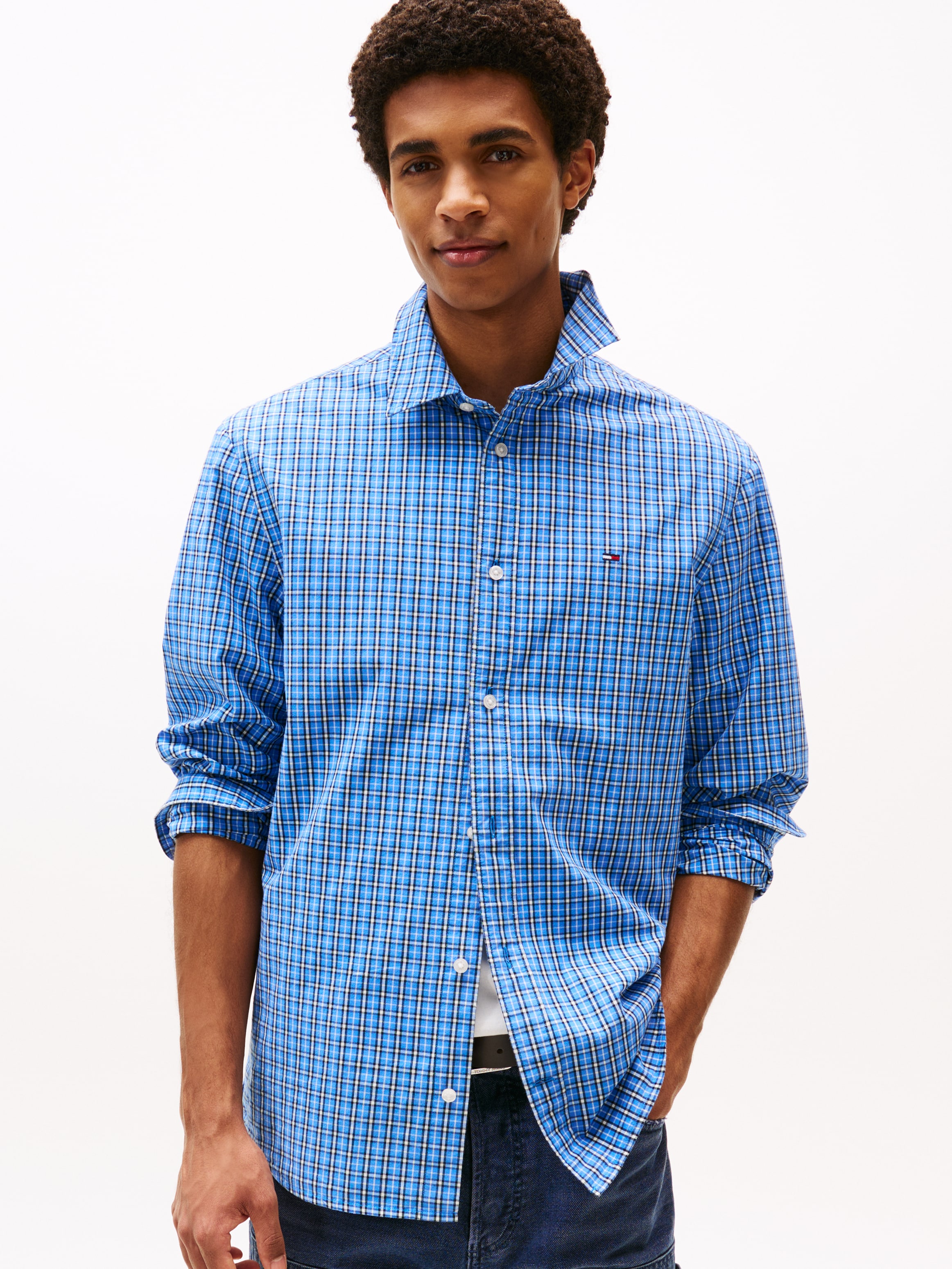 Image of Tommy Jeans Langarmhemd "TJM ESSNT POPLIN REG SHIRT EXT" Mit Rundhalsausschnitt