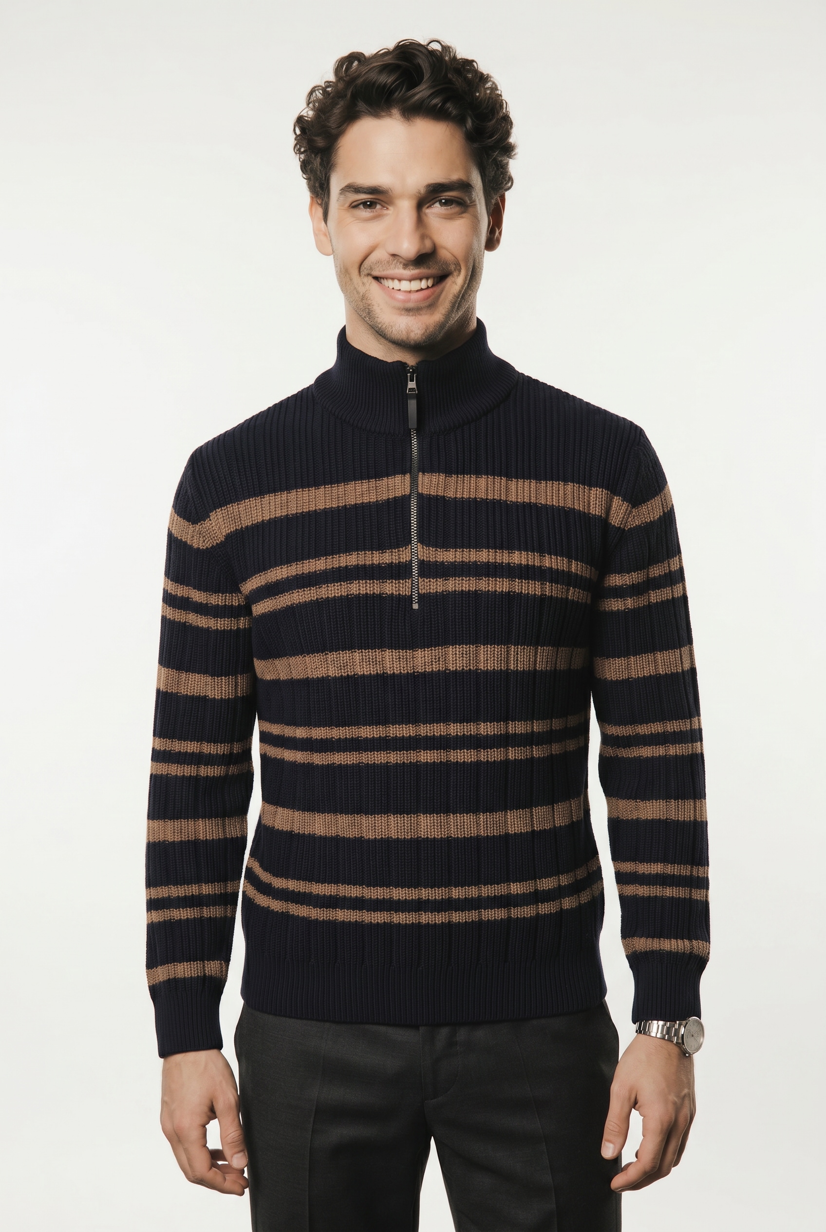Image of Pierre Cardin Strickpullover ideal für kältere Tage, aus Rippenstrick
